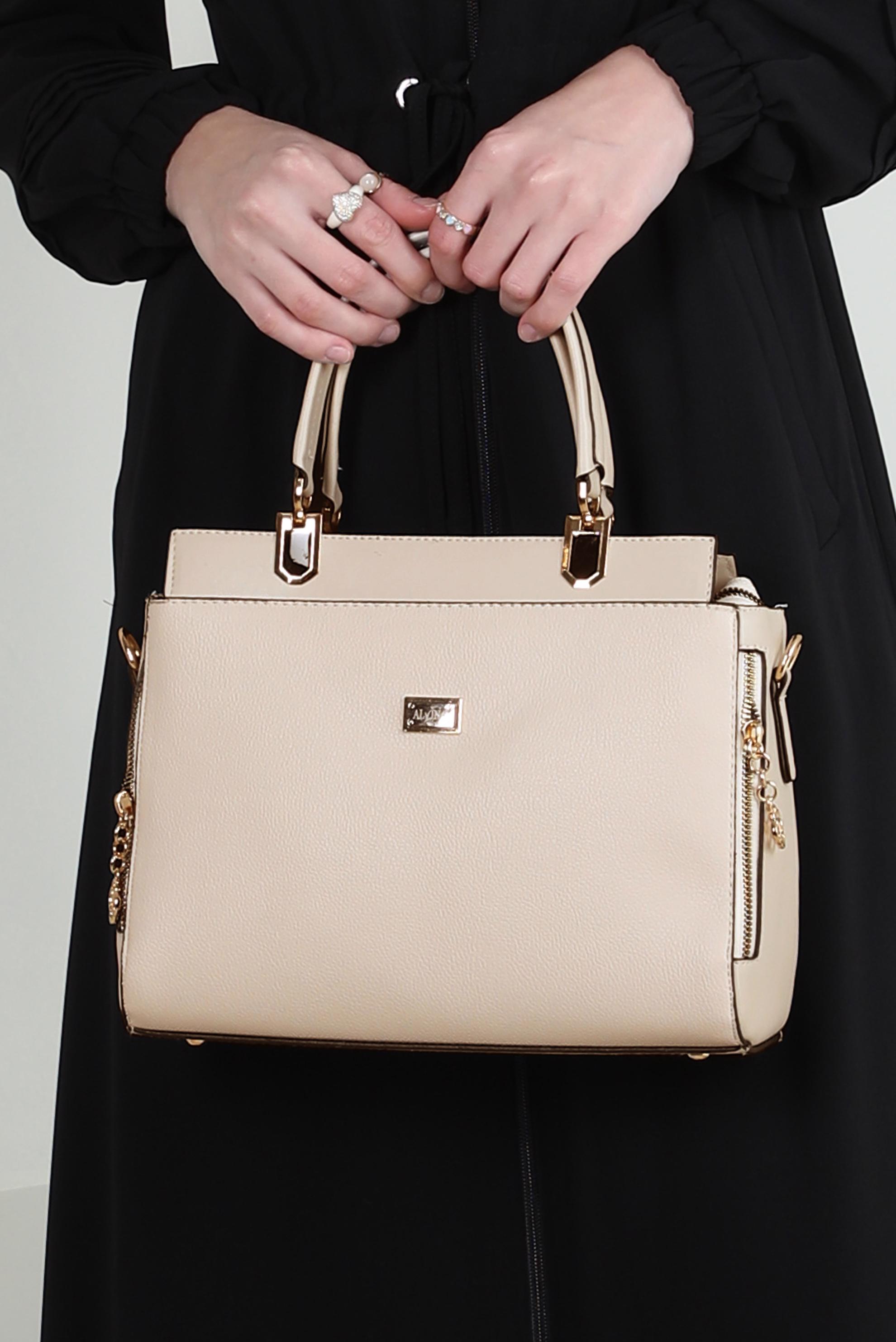 Tesettür giyim BEJ ALVİNA ÇANTA 718 