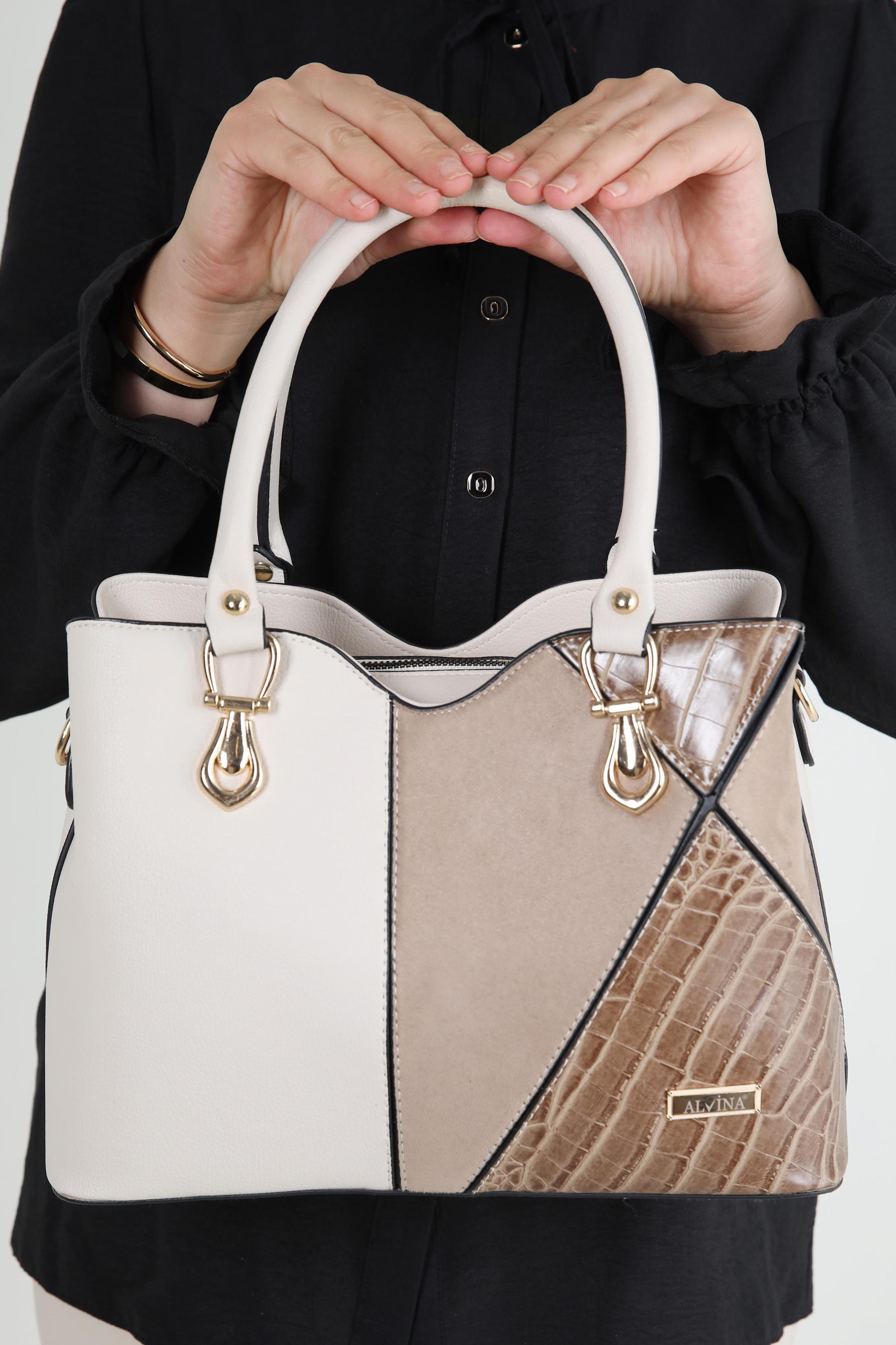 Tesettür giyim BEJ ALVİNA ÇANTA 719