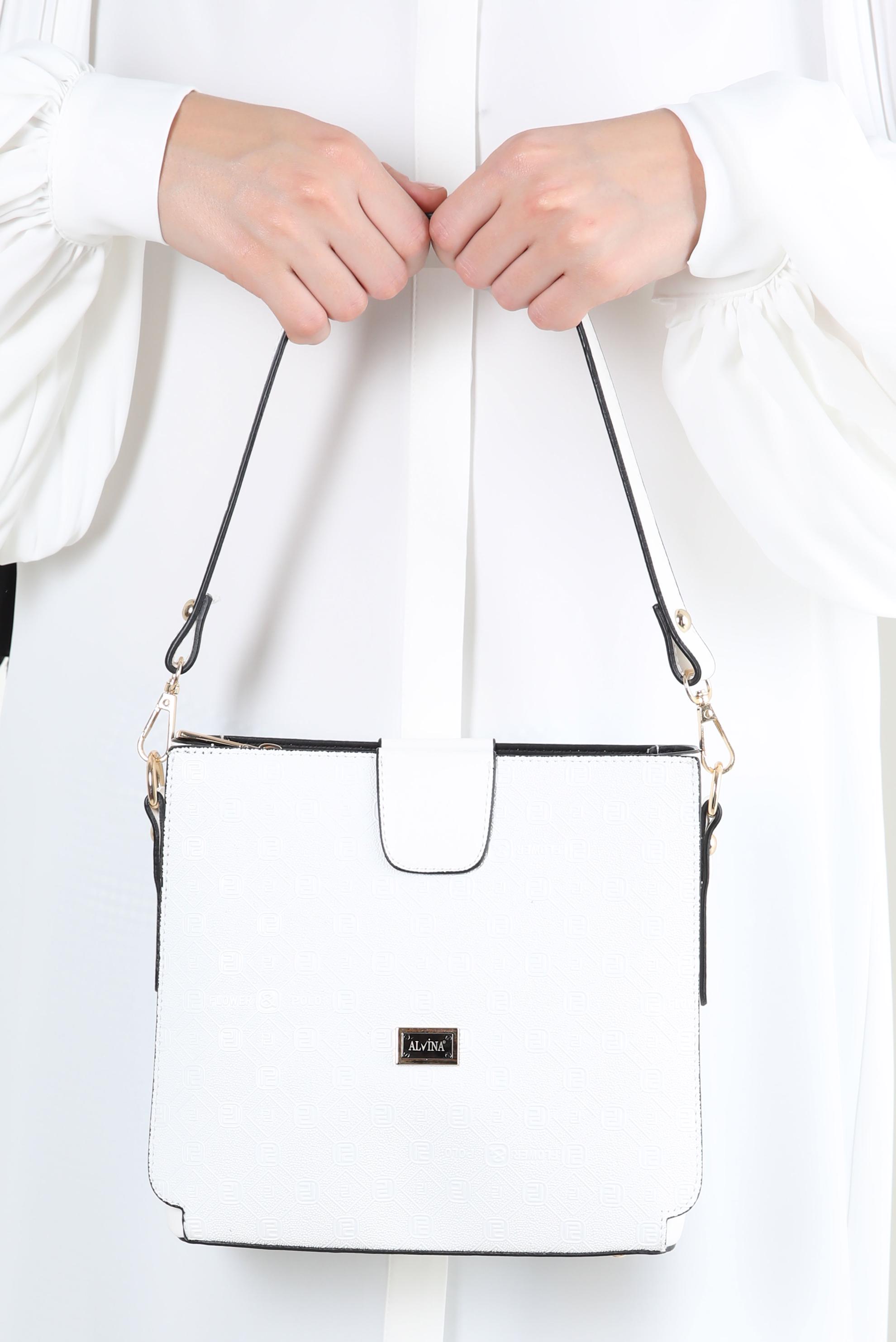 Tesettür giyim BEYAZ ALVİNA ÇANTA 730