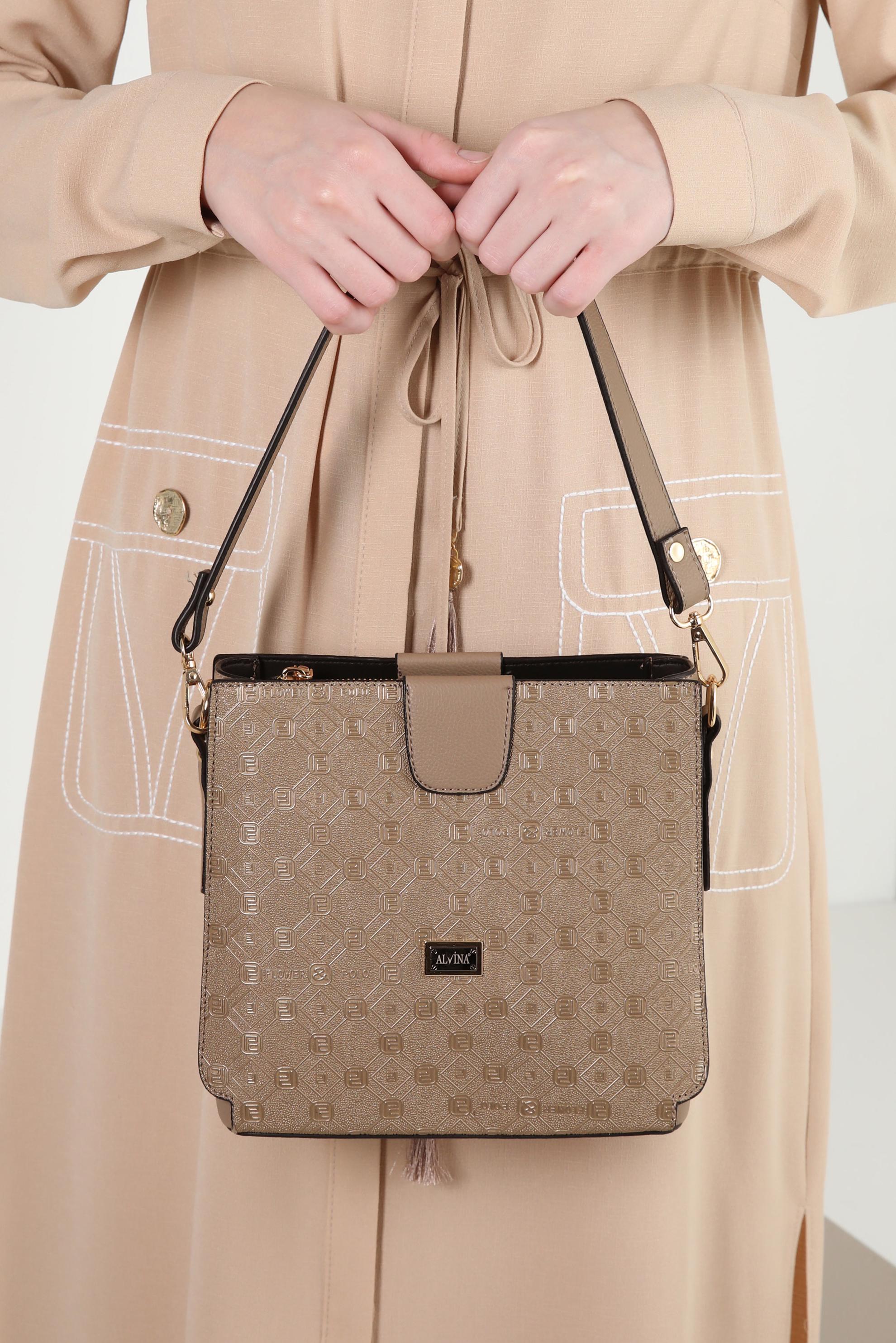 Tesettür giyim VİZON ALVİNA ÇANTA 730