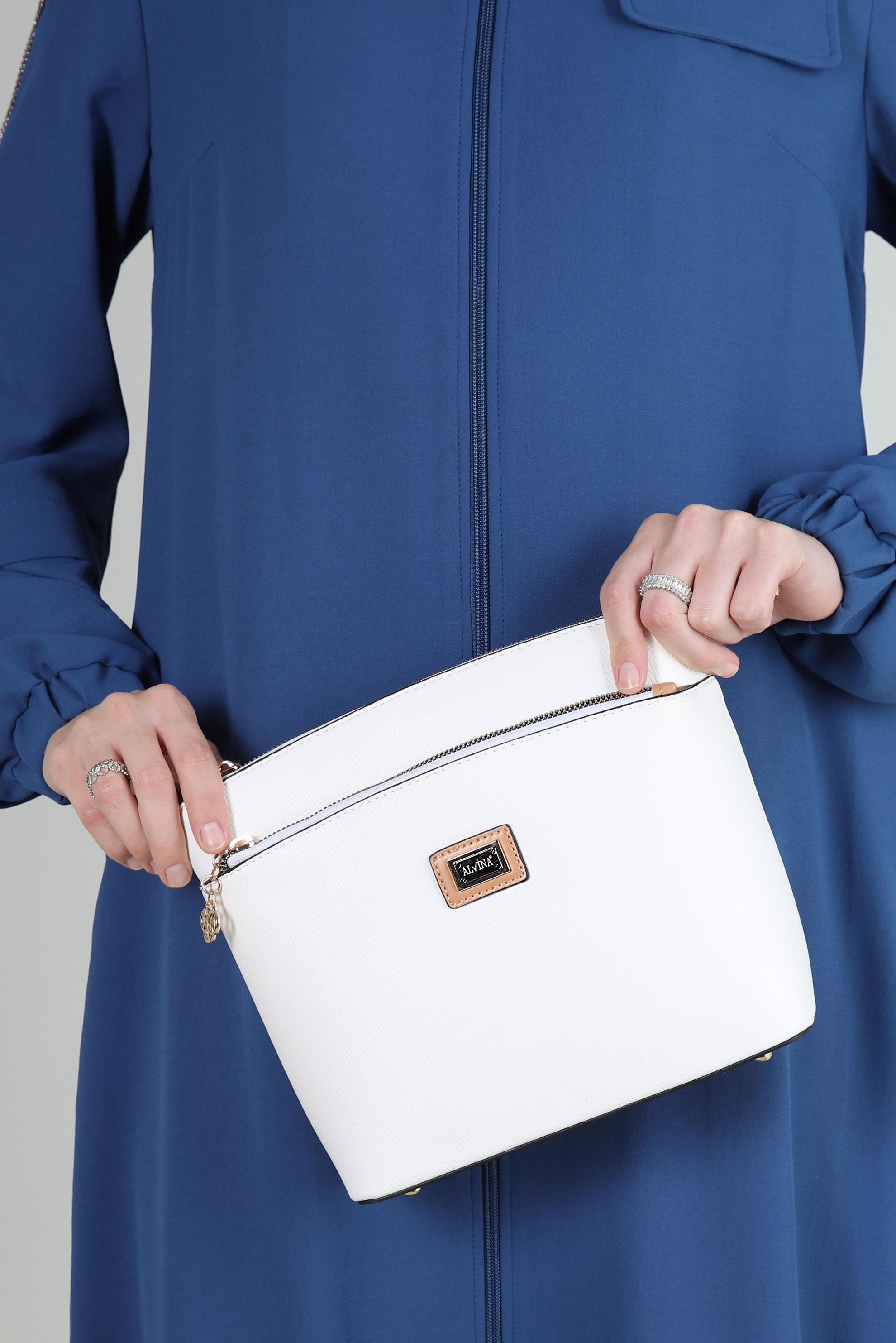 Tesettür giyim BEYAZ ALVİNA ÇANTA 732