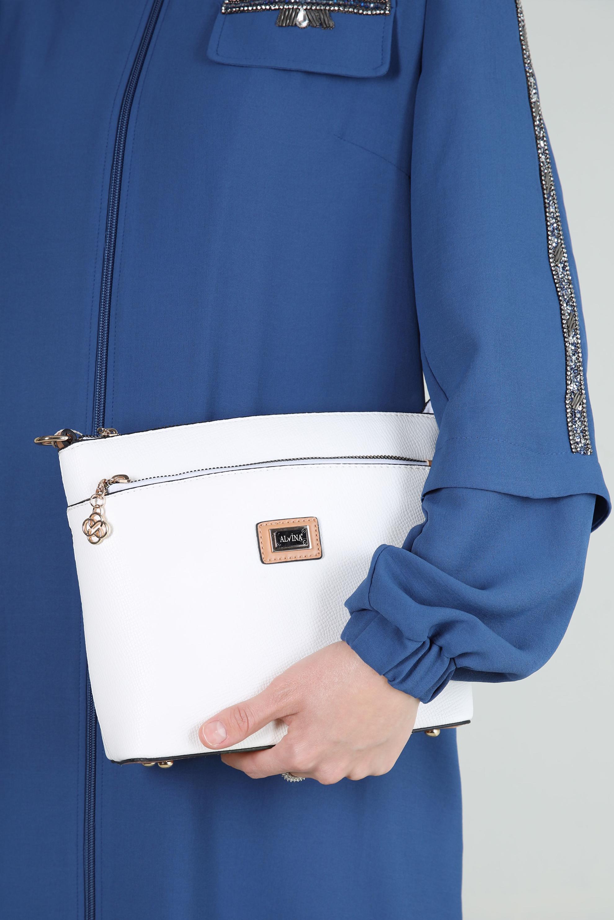 Tesettür giyim BEYAZ ALVİNA ÇANTA 732