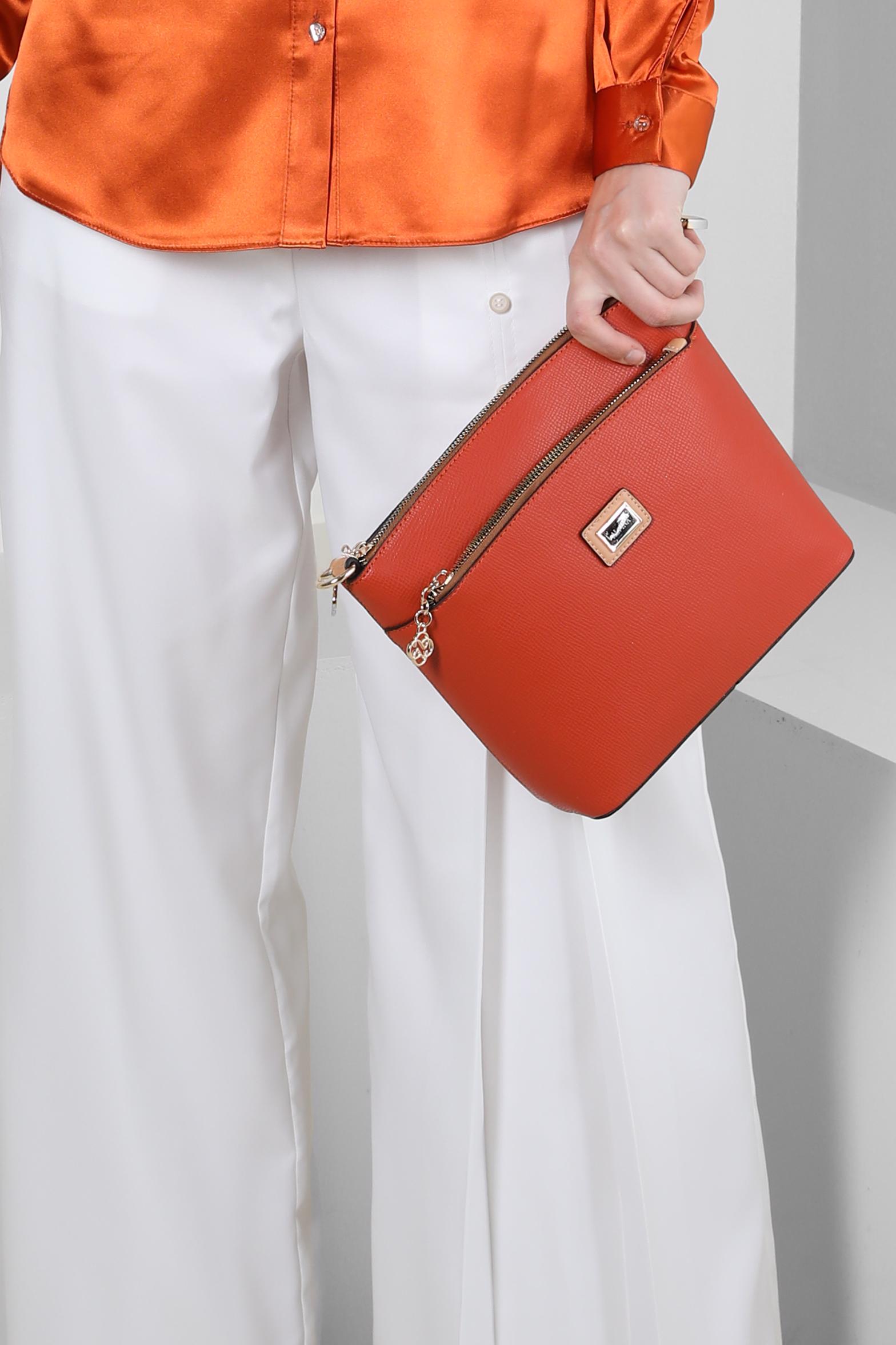 Tesettür giyim TURUNCU ALVİNA ÇANTA 732