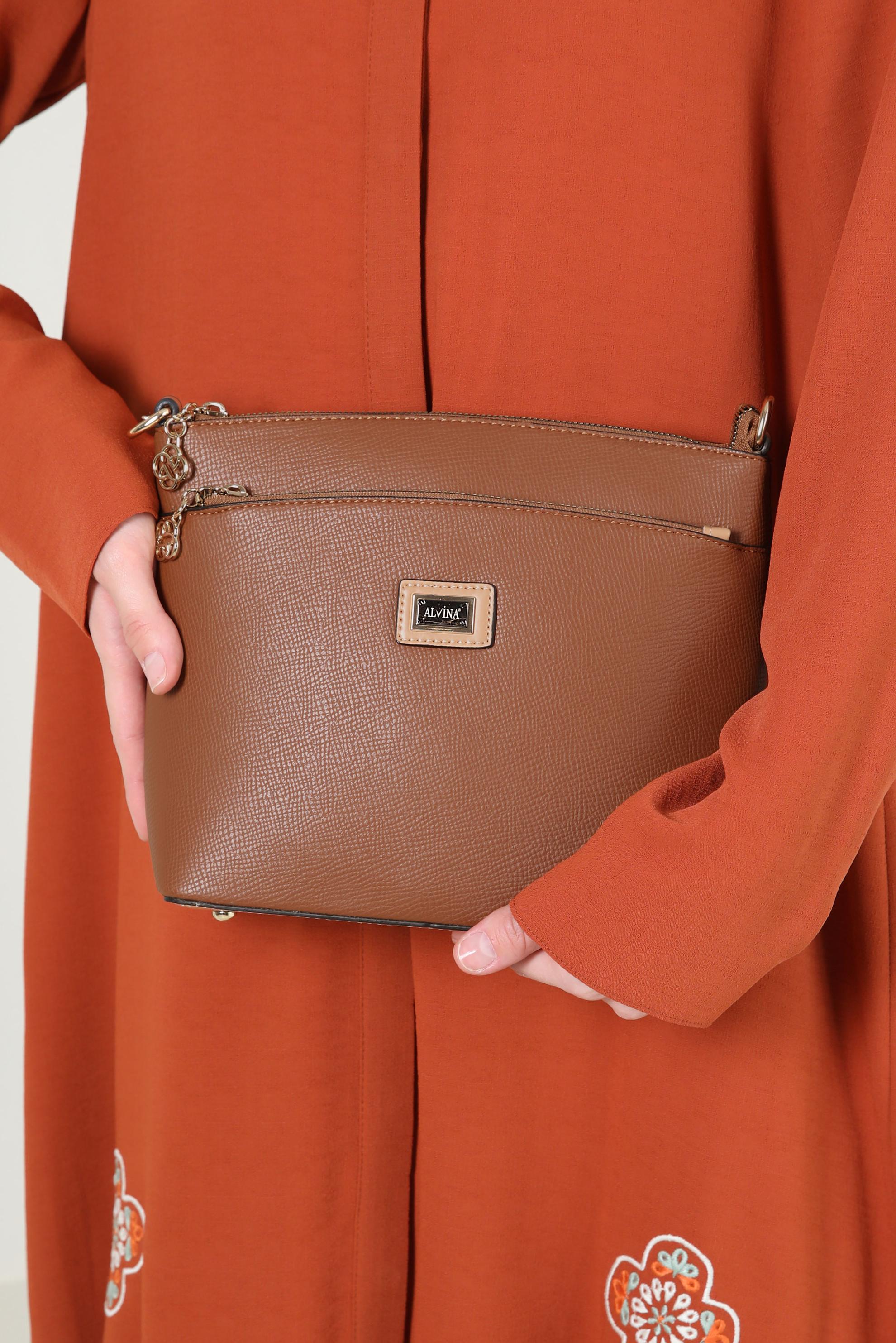 Tesettür giyim TABA ALVİNA ÇANTA 732