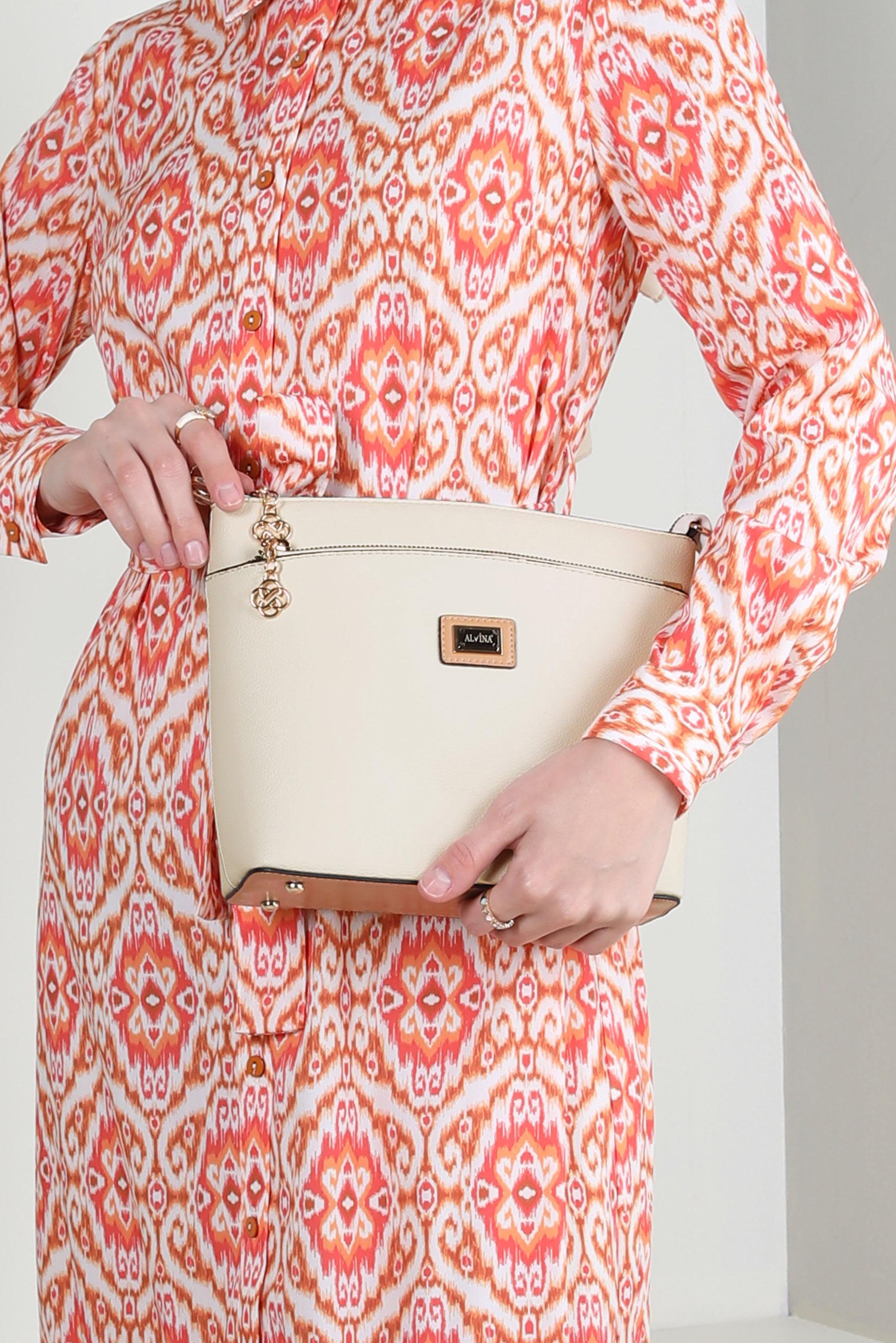 Tesettür giyim BEJ ALVİNA ÇANTA 732