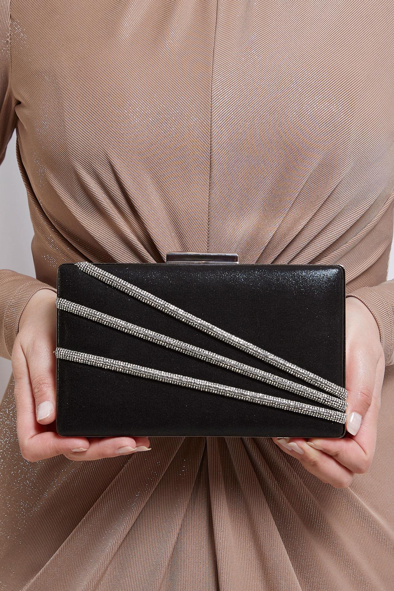 Tesettür giyim SİYAH ALVİNA ABİYE ÇANTA 1053