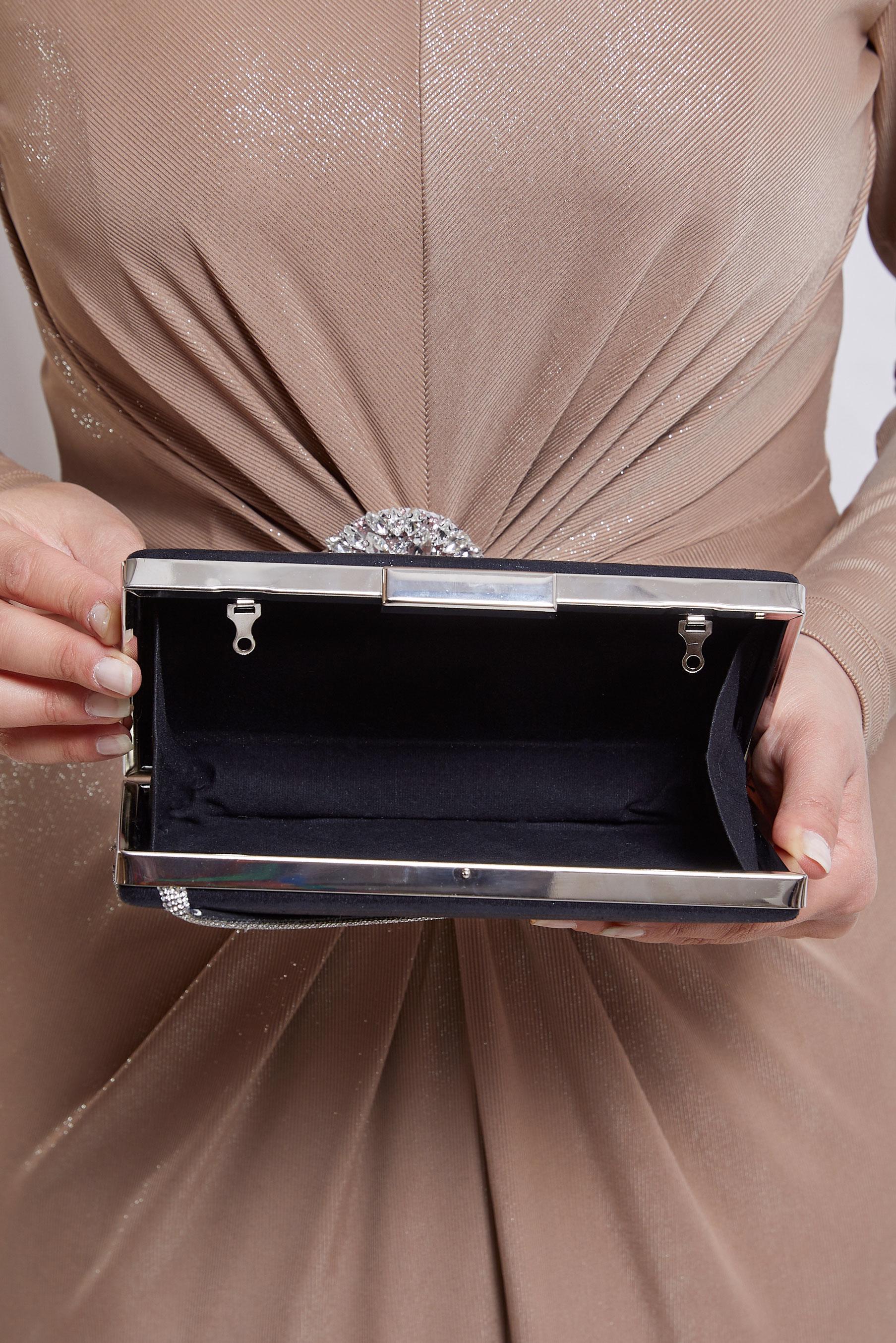 Tesettür giyim SİYAH ALVİNA ABİYE ÇANTA 1053