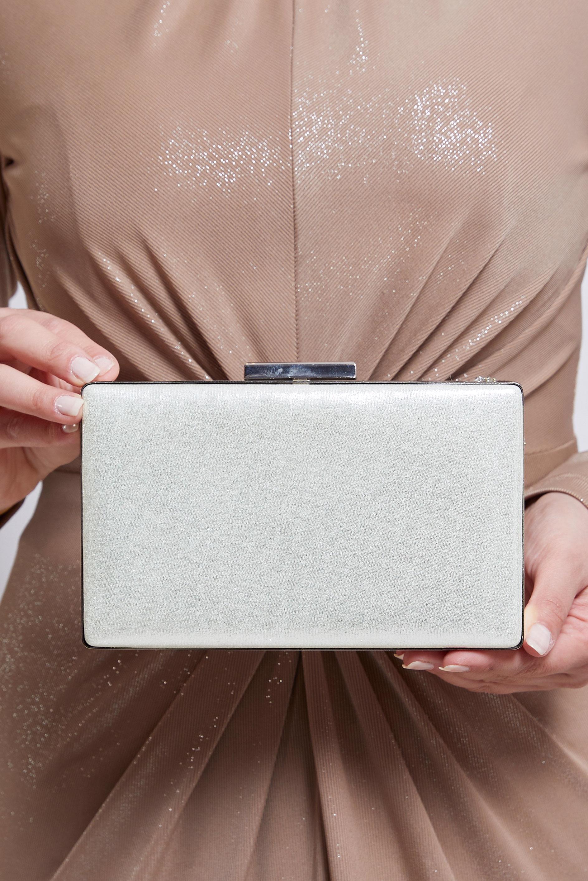 Tesettür giyim GÜMÜŞ ALVİNA ABİYE ÇANTA 1053