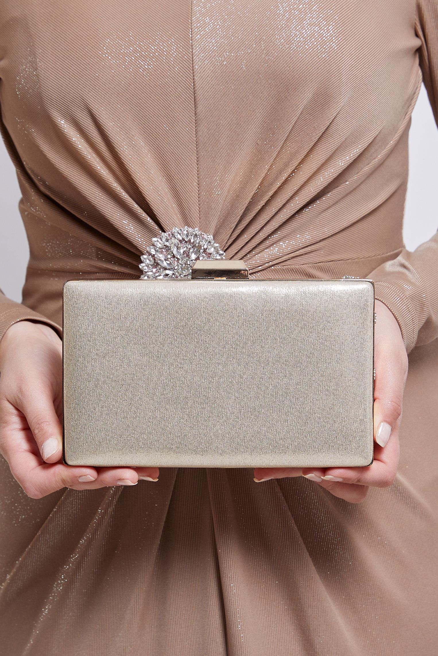 Tesettür giyim ALTIN ALVİNA ABİYE ÇANTA 1053