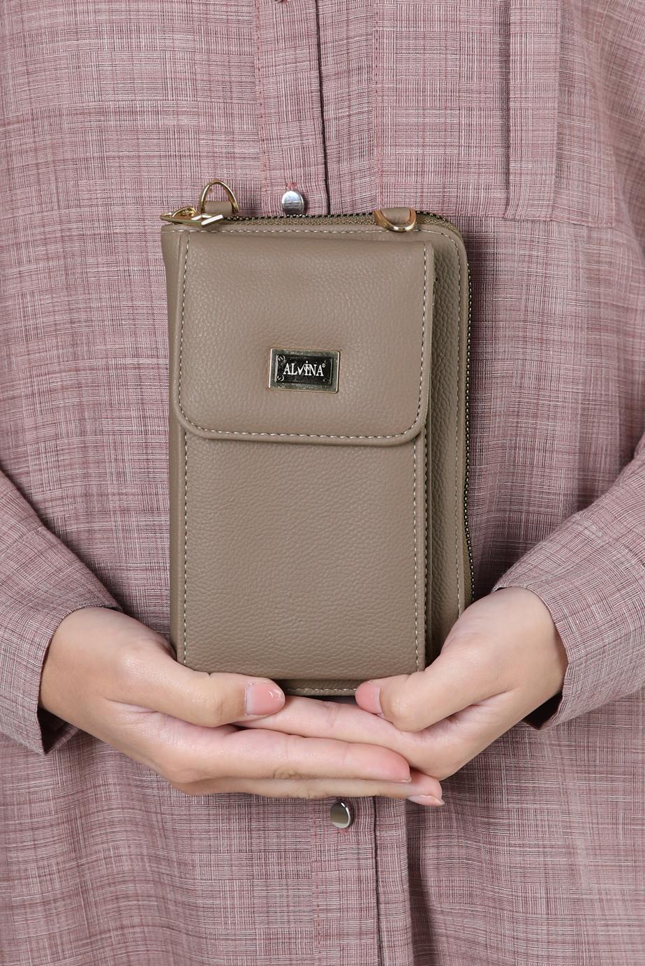 Tesettür giyim VİZON ALVİNA ÇANTA 1411