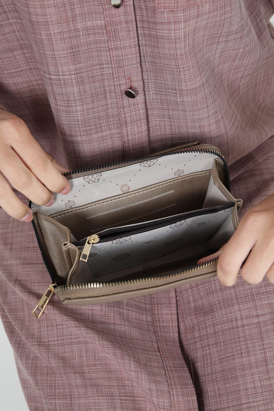 Tesettür giyim VİZON ALVİNA ÇANTA 1411