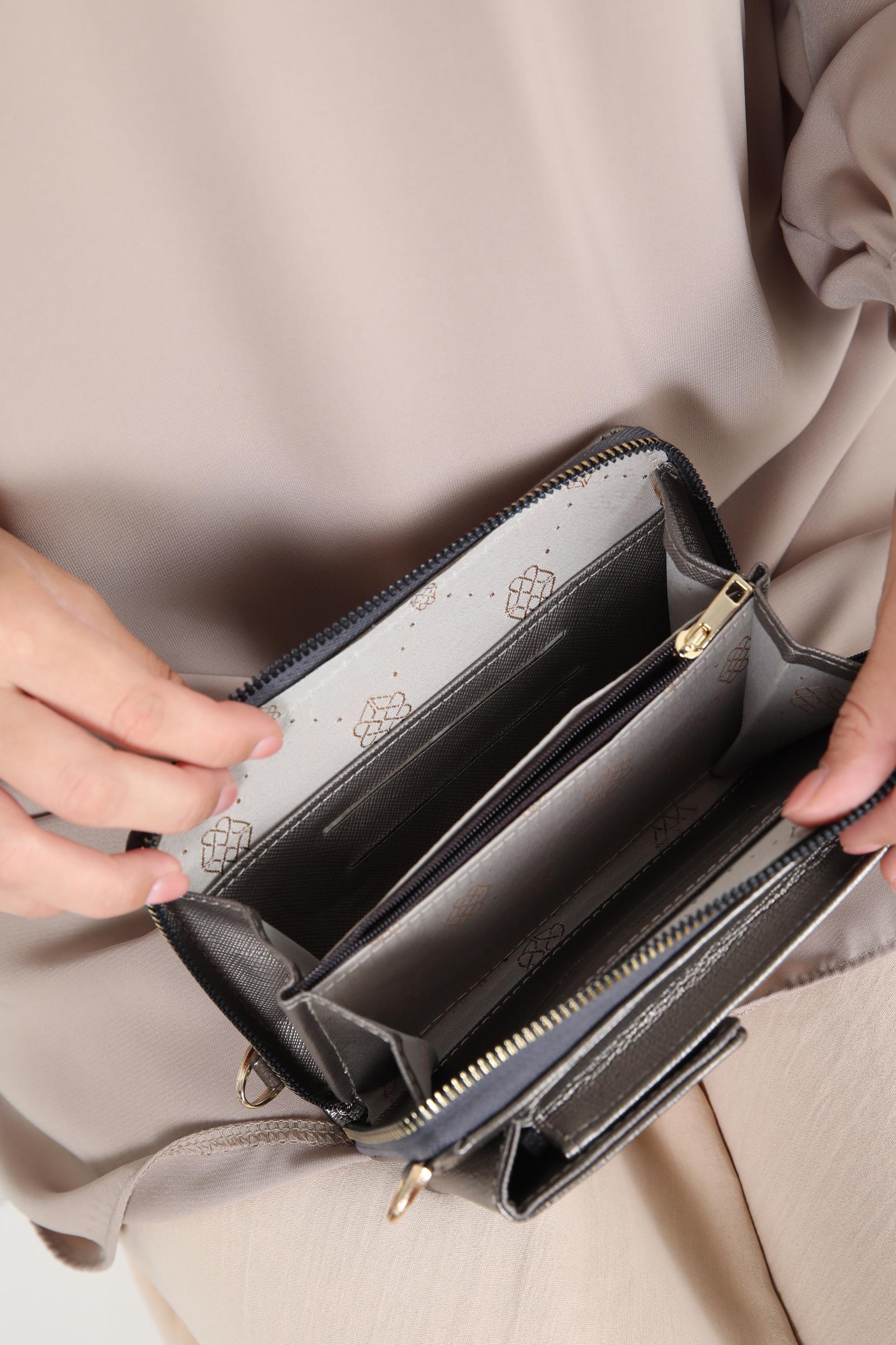 Tesettür giyim BEJ ALVİNA ÇANTA 1411