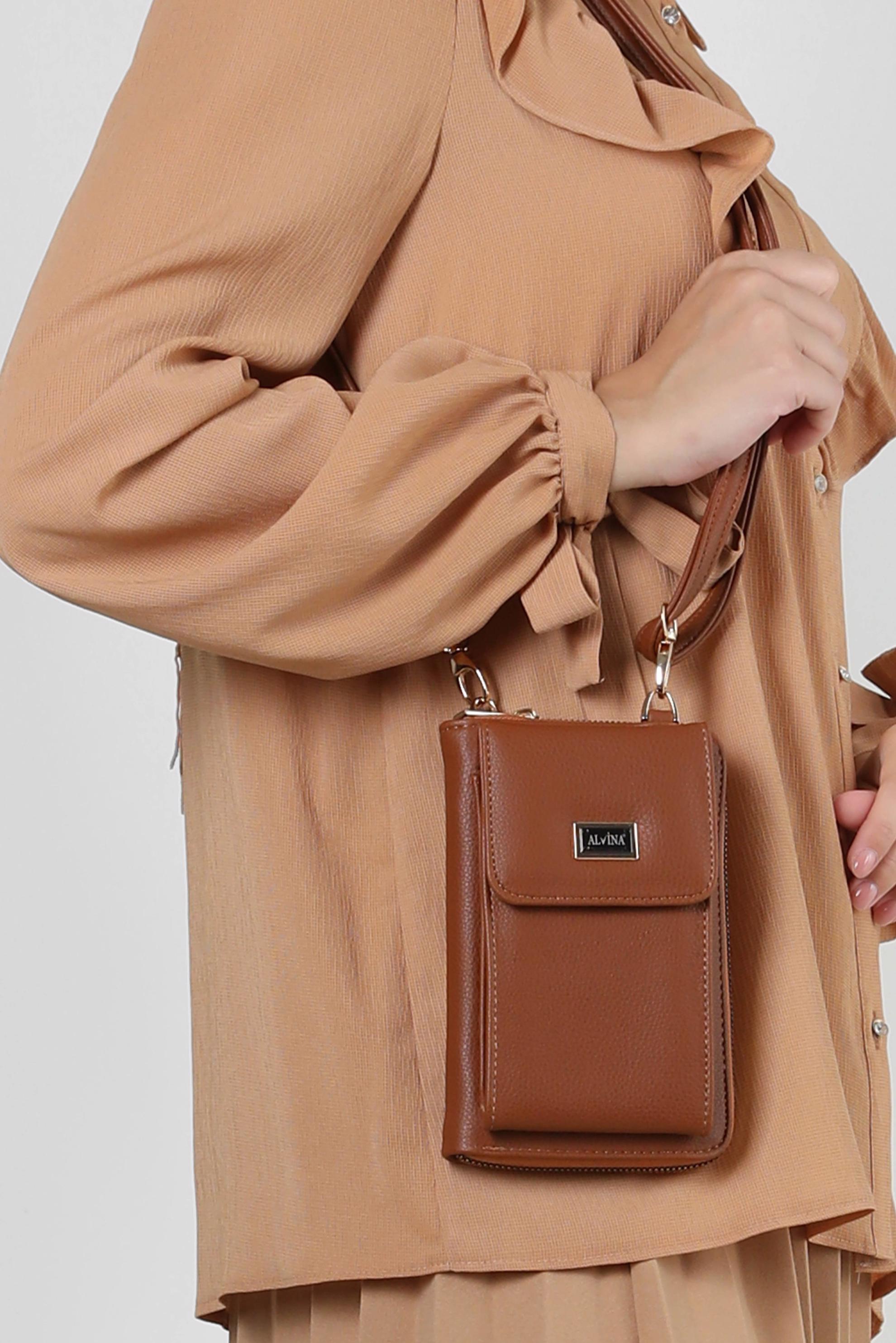 Tesettür giyim TABA ALVİNA ÇANTA 1411