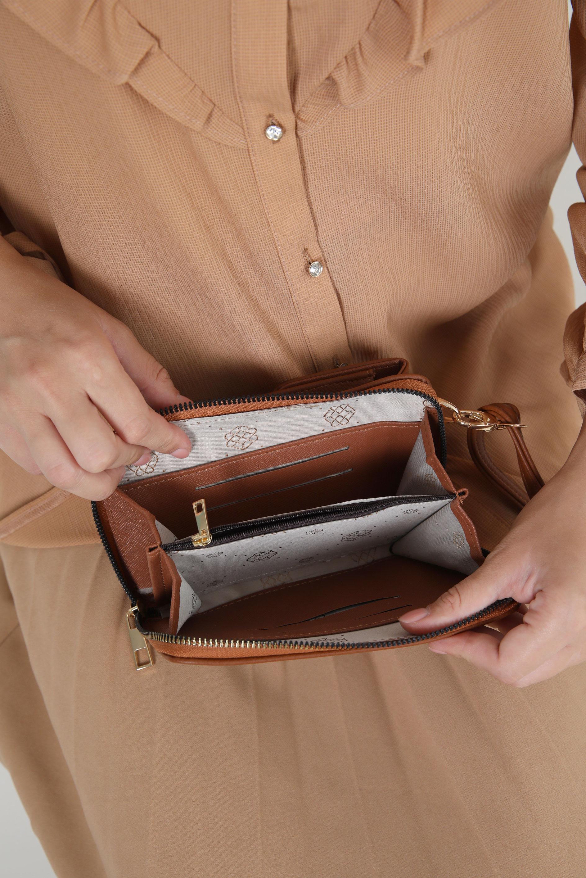 Tesettür giyim TABA ALVİNA ÇANTA 1411