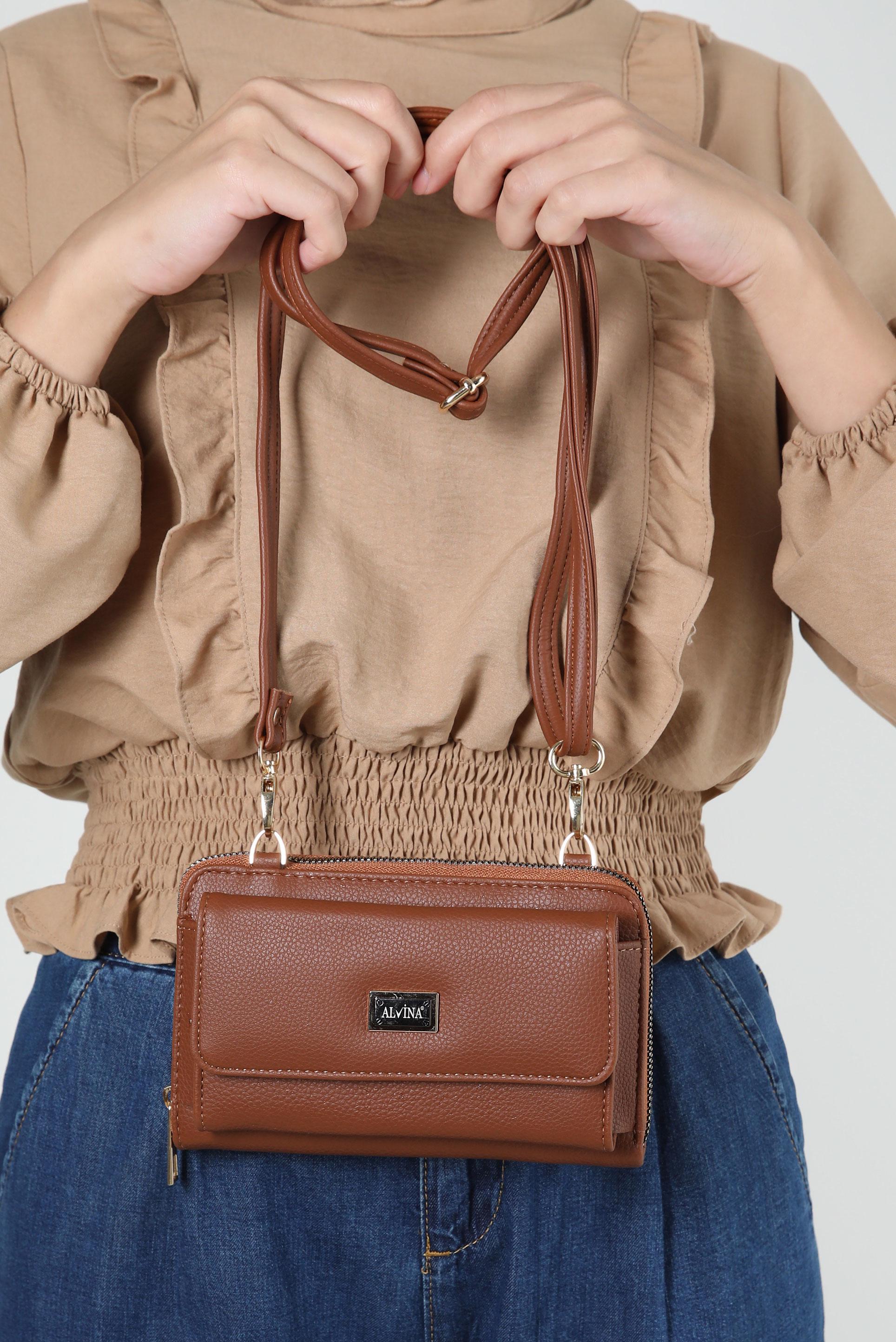 Tesettür giyim TABA ALVİNA ÇANTA 1412