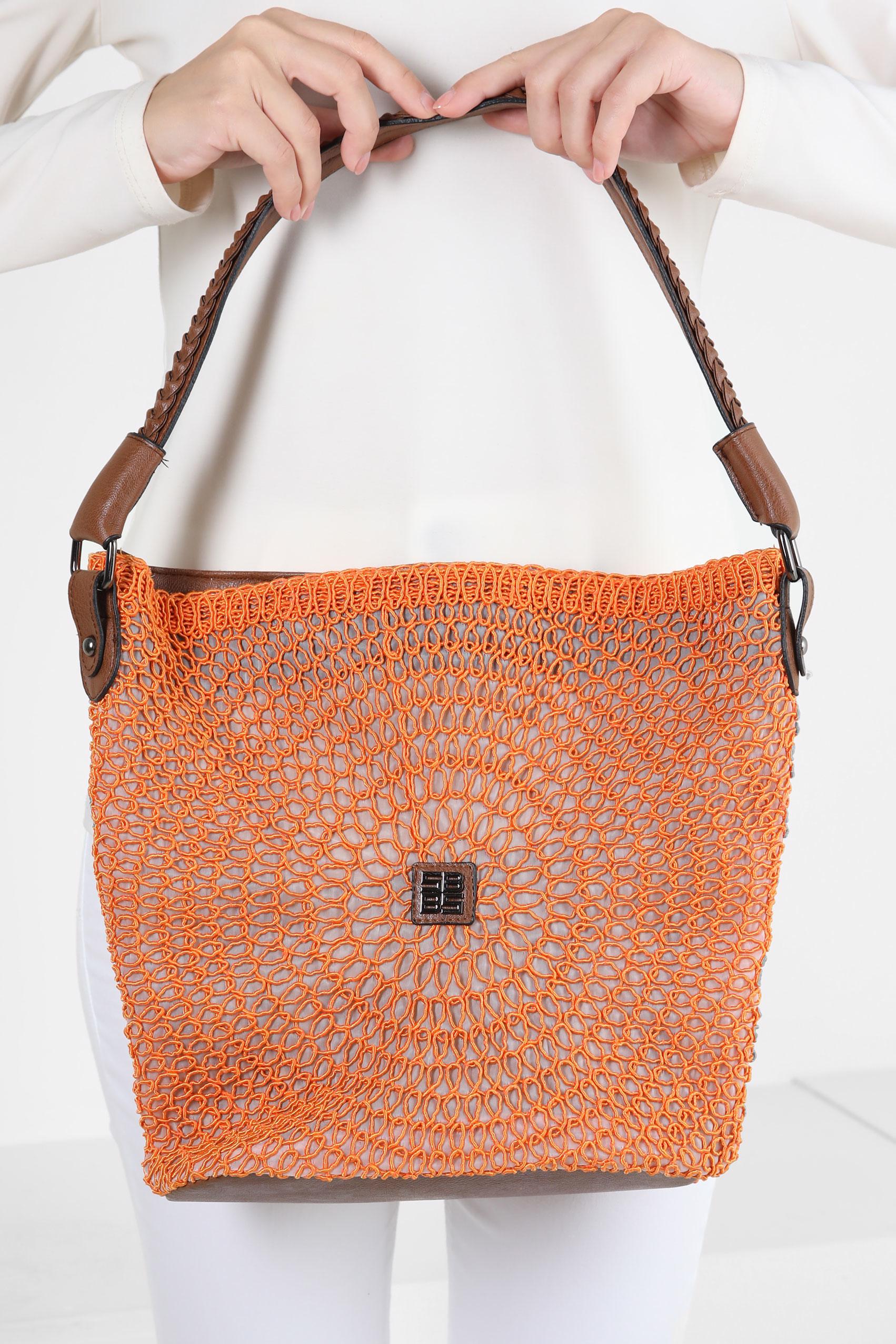 Tesettür giyim TURUNCU ALVİNA ÇANTA 1897