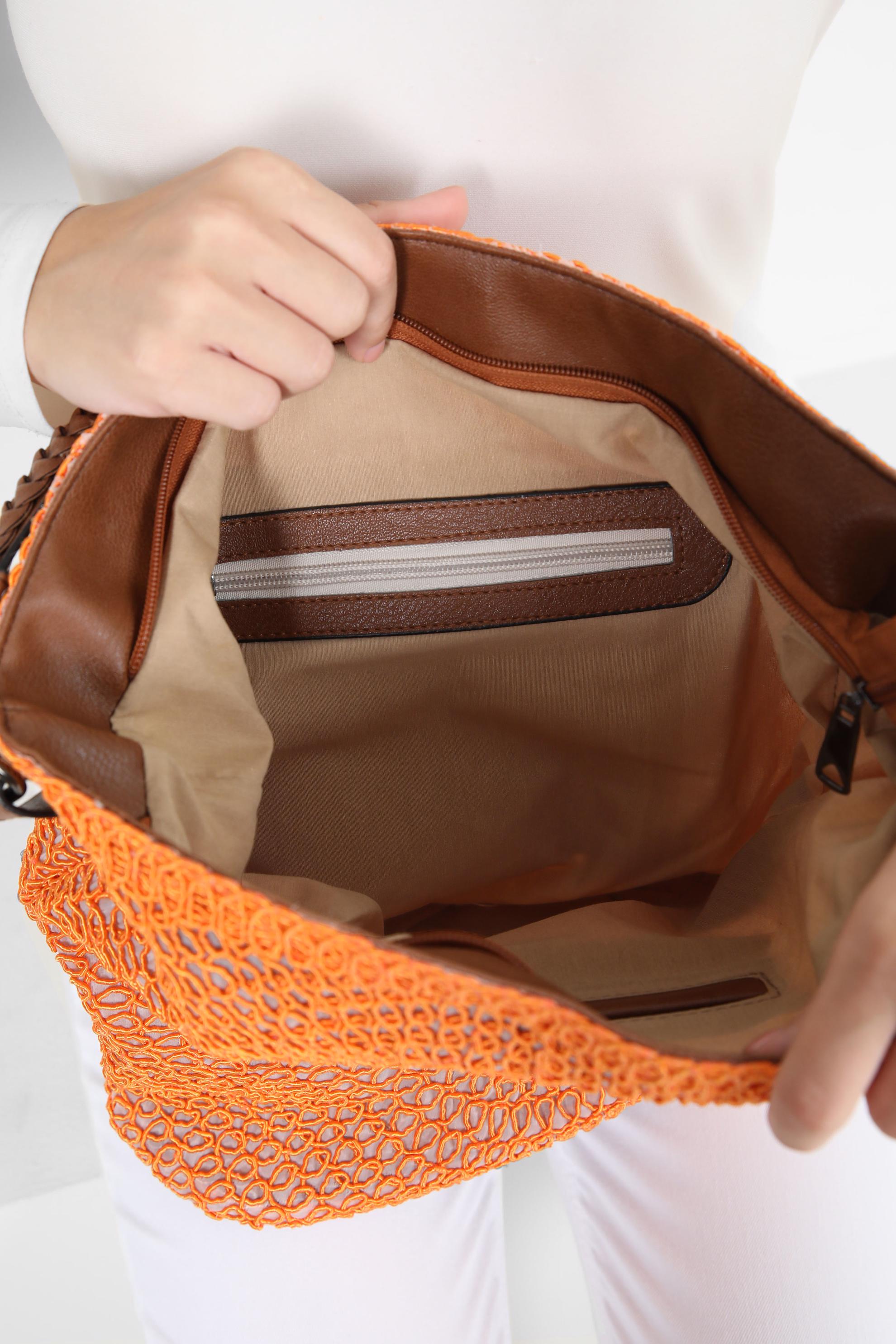 Tesettür giyim TURUNCU ALVİNA ÇANTA 1897