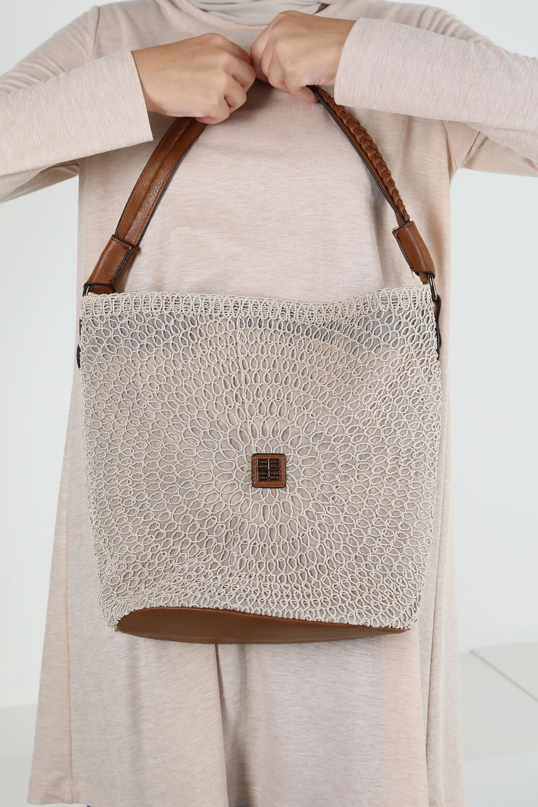 Tesettür giyim BEJ ALVİNA ÇANTA 1897