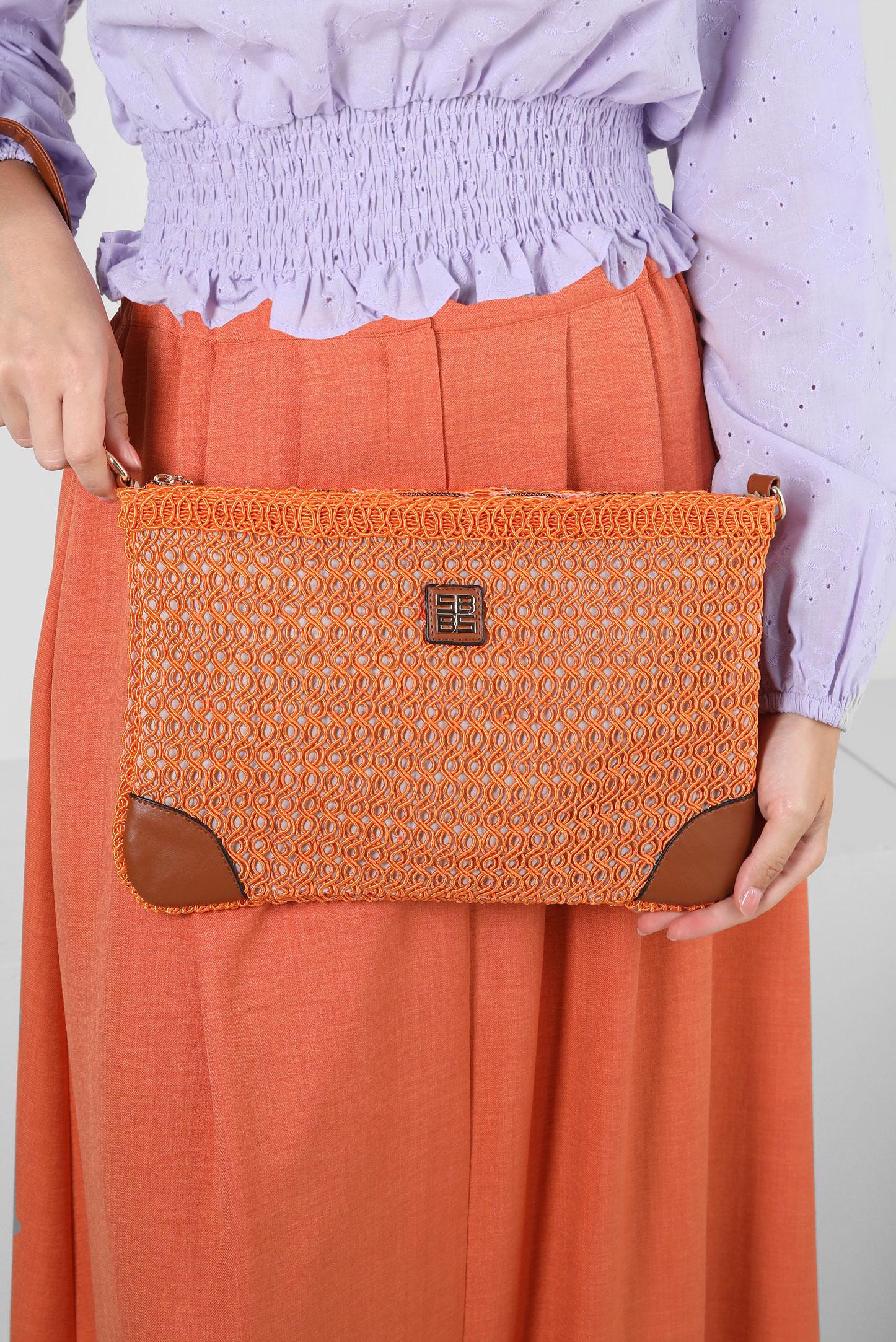 Tesettür giyim TURUNCU ALVİNA ÇANTA 2078 