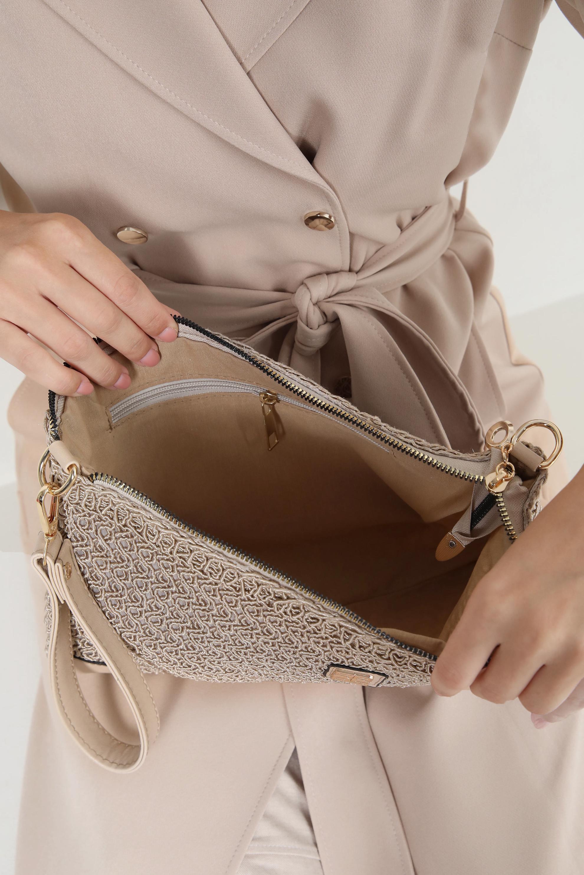 Tesettür giyim VİZON ALVİNA ÇANTA 2078 