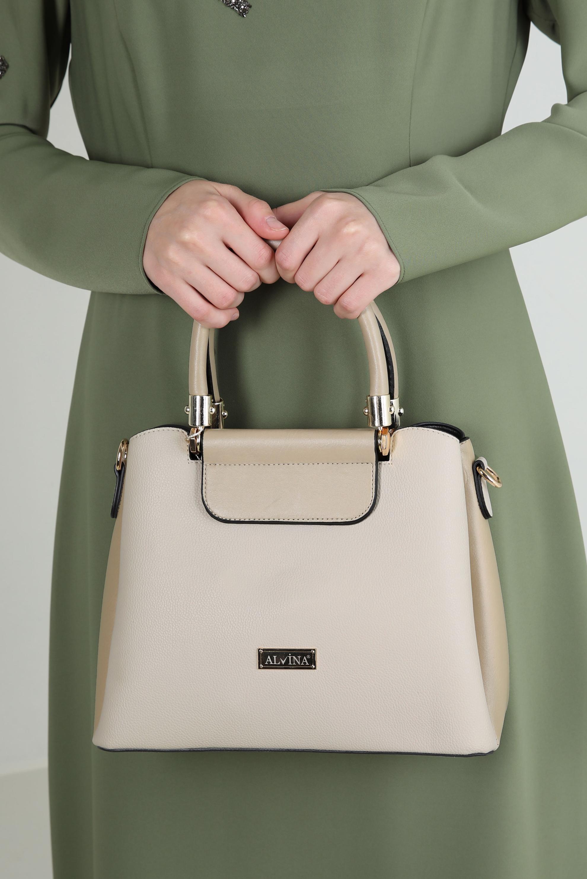 Tesettür giyim BEJ ALVİNA ÇANTA 2208