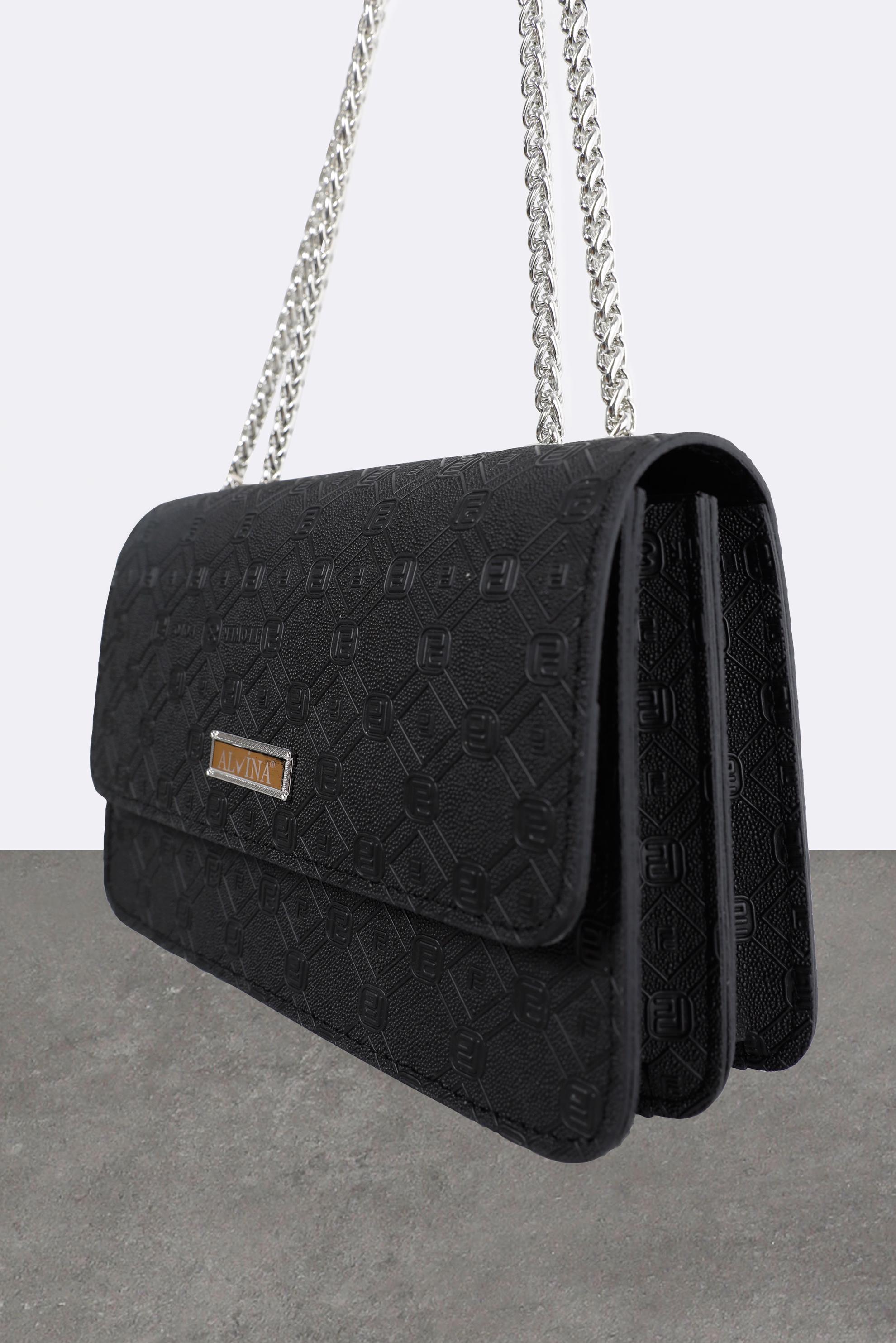 Tesettür giyim SİYAH  ALVİNA ZİNCİR ASKILI ÇANTA 3062