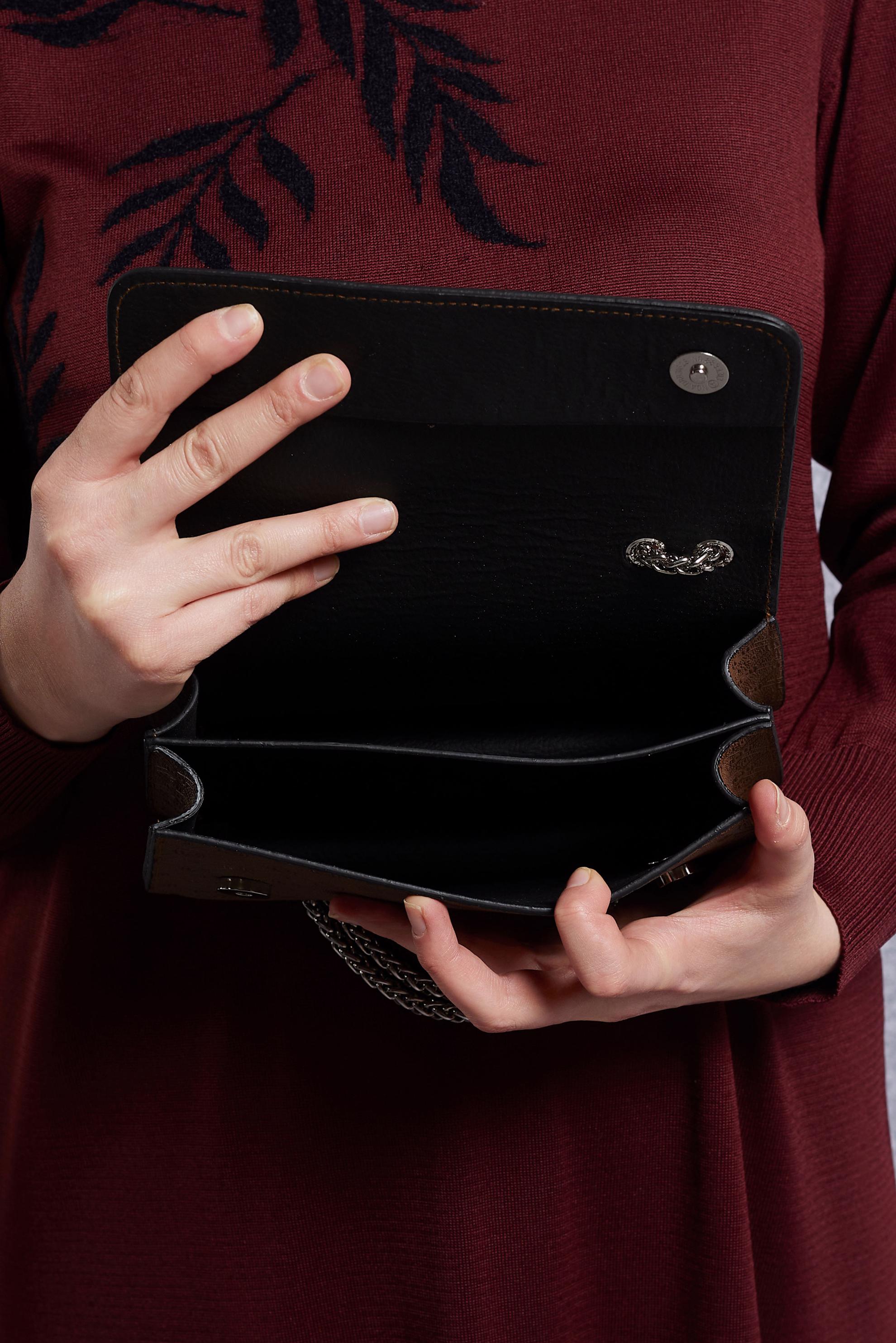 Tesettür giyim TABA  ALVİNA ZİNCİR ASKILI ÇANTA 3062