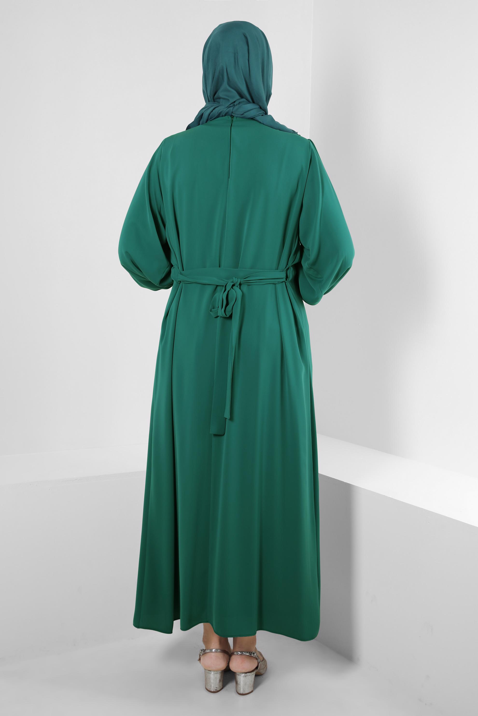 Vêtements hijab VERT DÉTAIL ACCESSOIRE ROBE CEINTURÉE 20361