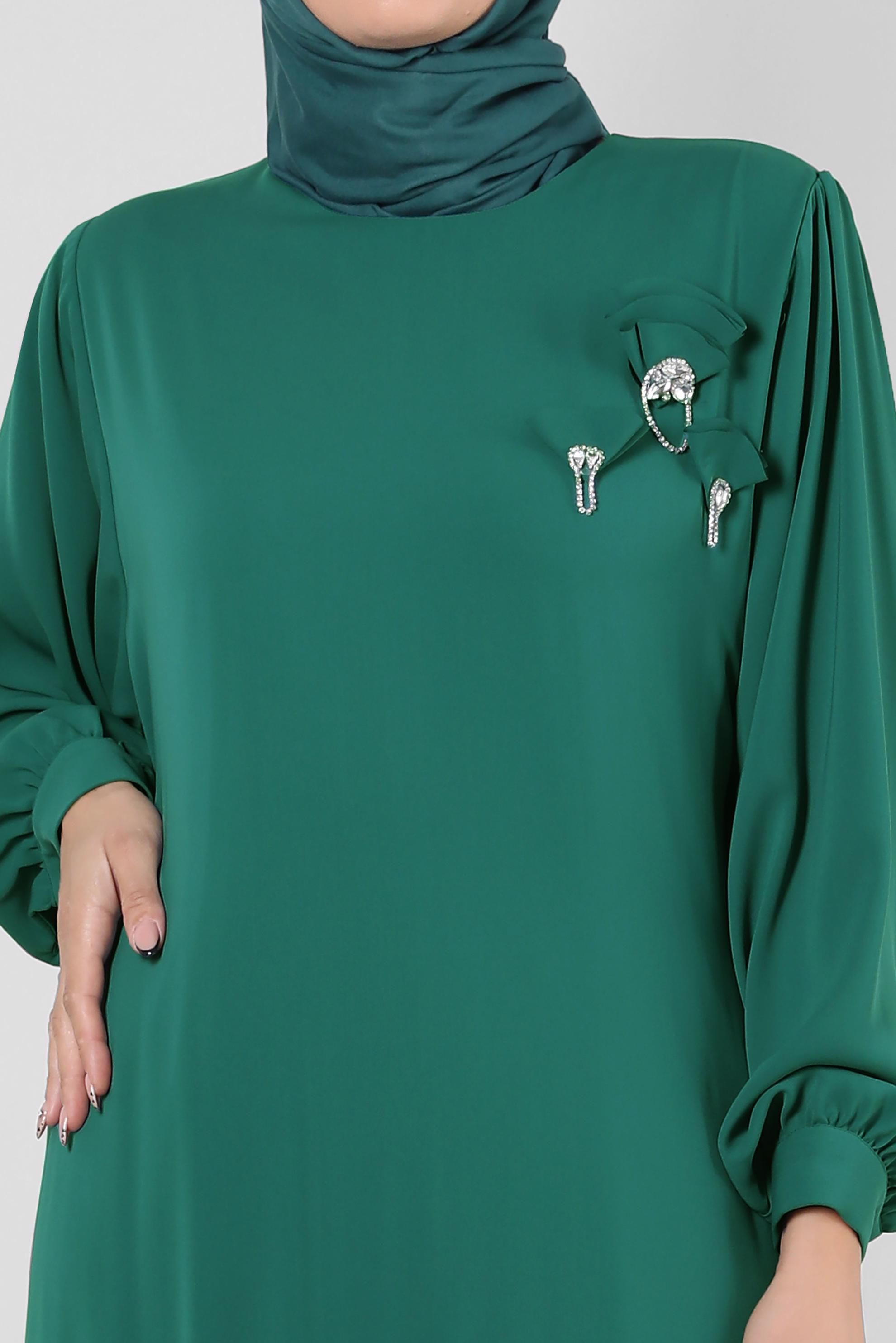 Vêtements hijab VERT DÉTAIL ACCESSOIRE ROBE CEINTURÉE 20361