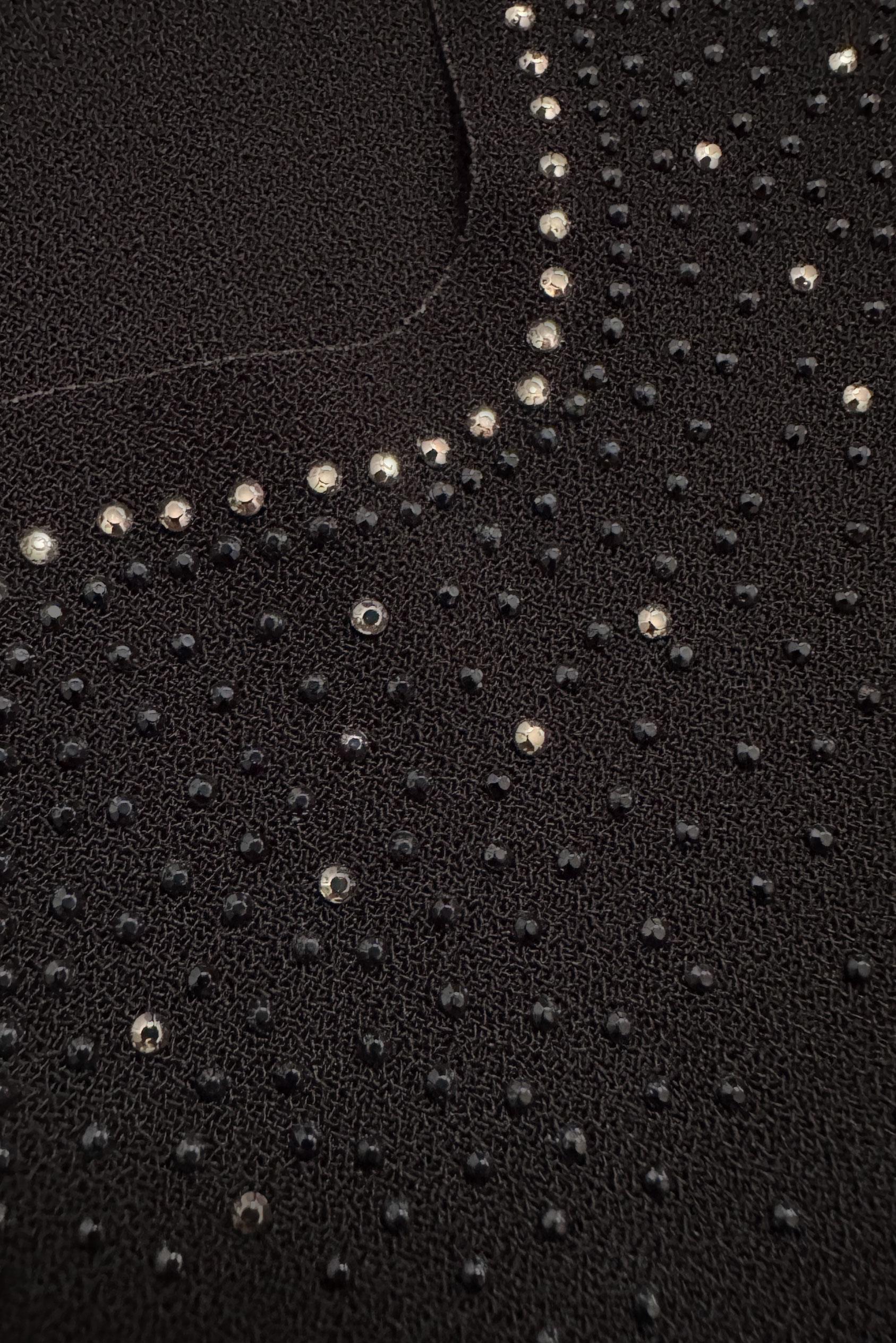 Tesettür giyim SİYAH ZİNCİR DETAYLI TAŞLI KREP ELBİSE 20381