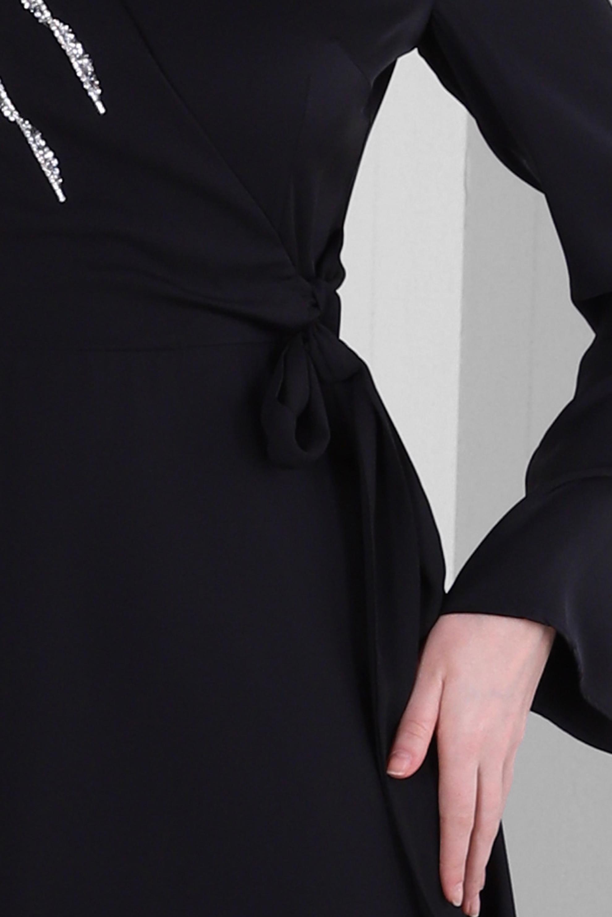 Tesettür giyim SİYAH PUL PAYET DETAYLI ANVELOP ELBİSE 43512	