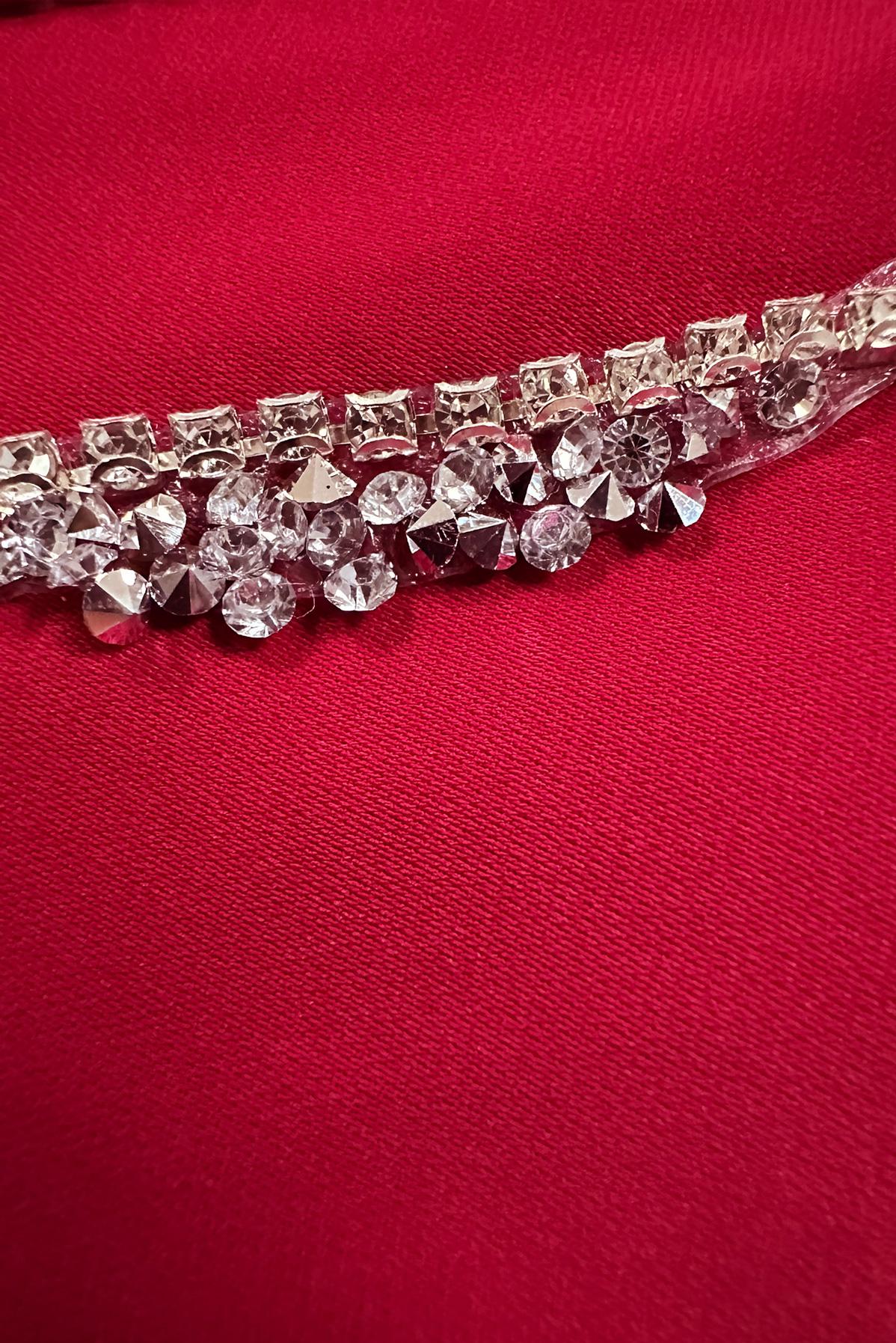 Tesettür giyim KIRMIZI PUL PAYET DETAYLI ANVELOP ELBİSE 43512	