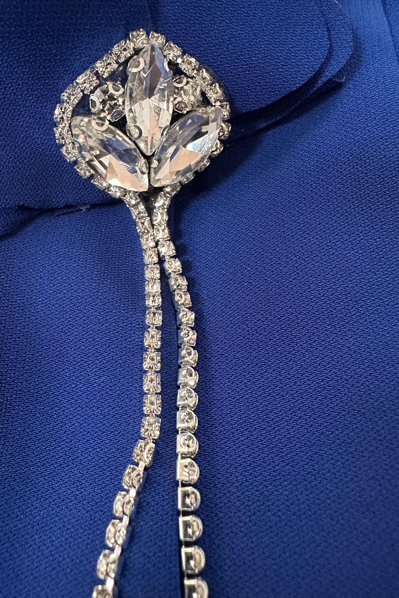 Tesettür giyim LACİVERT AKSESUARLI DRAPE DETAYLI ELBİSE 43519