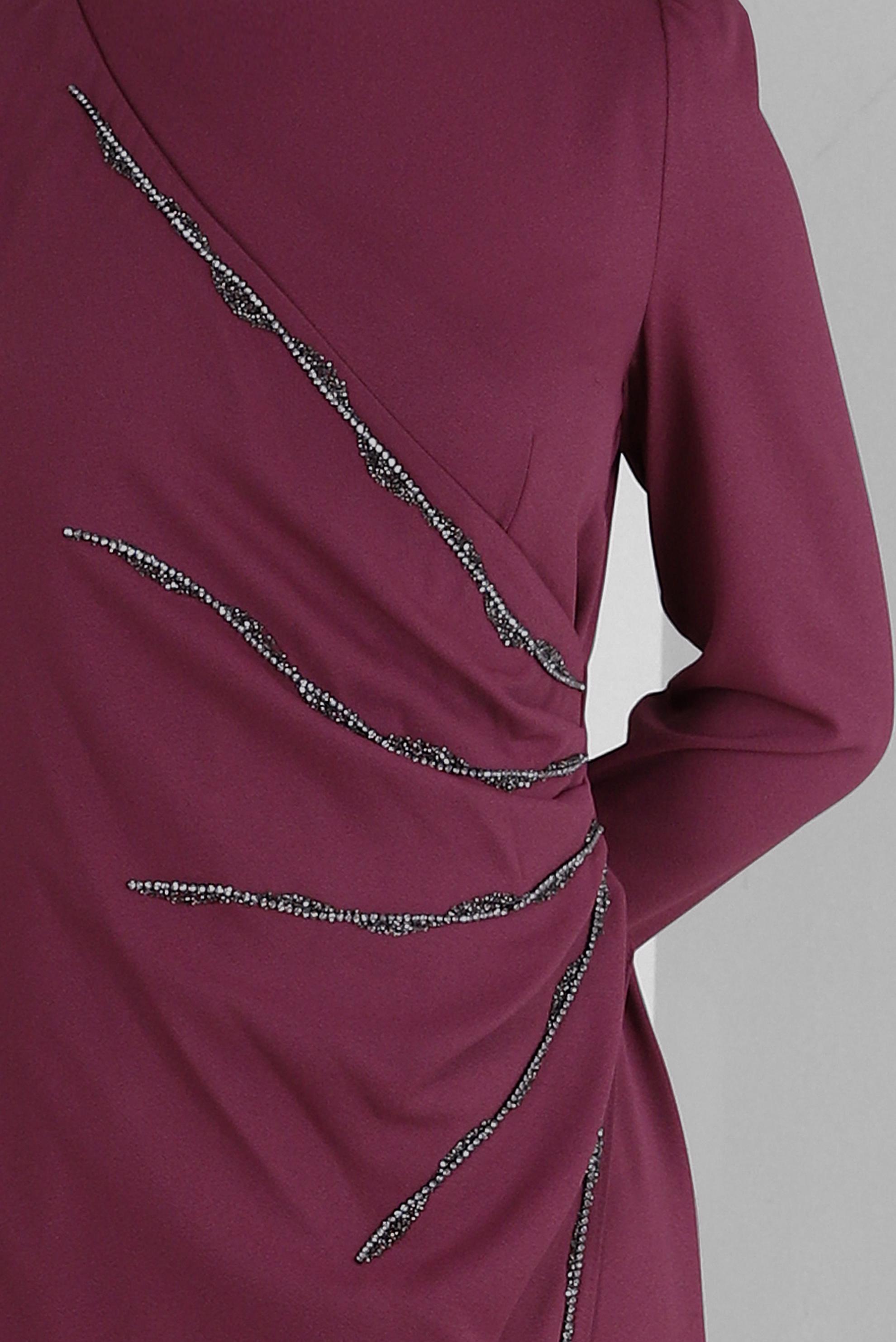 Tesettür giyim PEMBE ANVELOP GÖRÜNÜMLÜ TAŞ İŞLEMELİ ELBİSE 43543