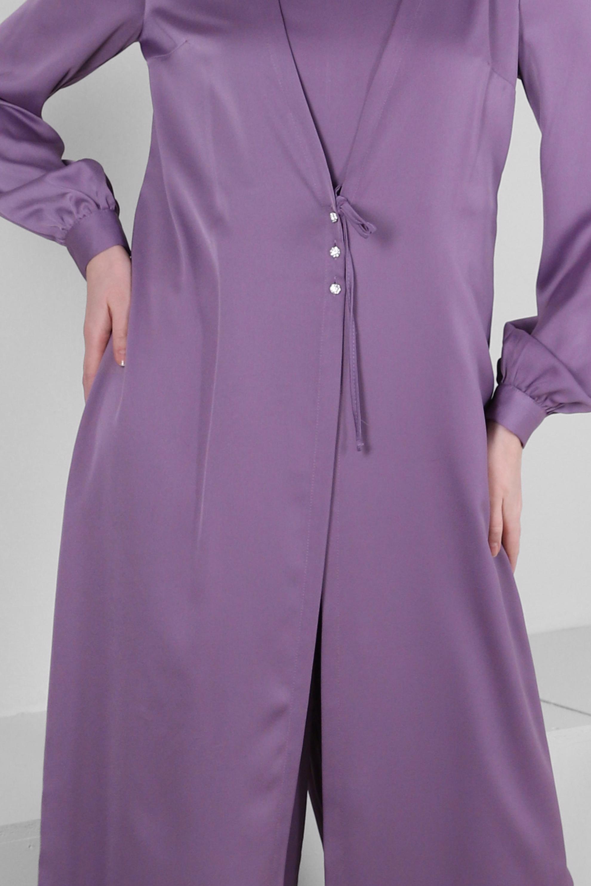 Hijab clothing PURPLE SATIN OVERALLS WITH TIE DETAIL 43580