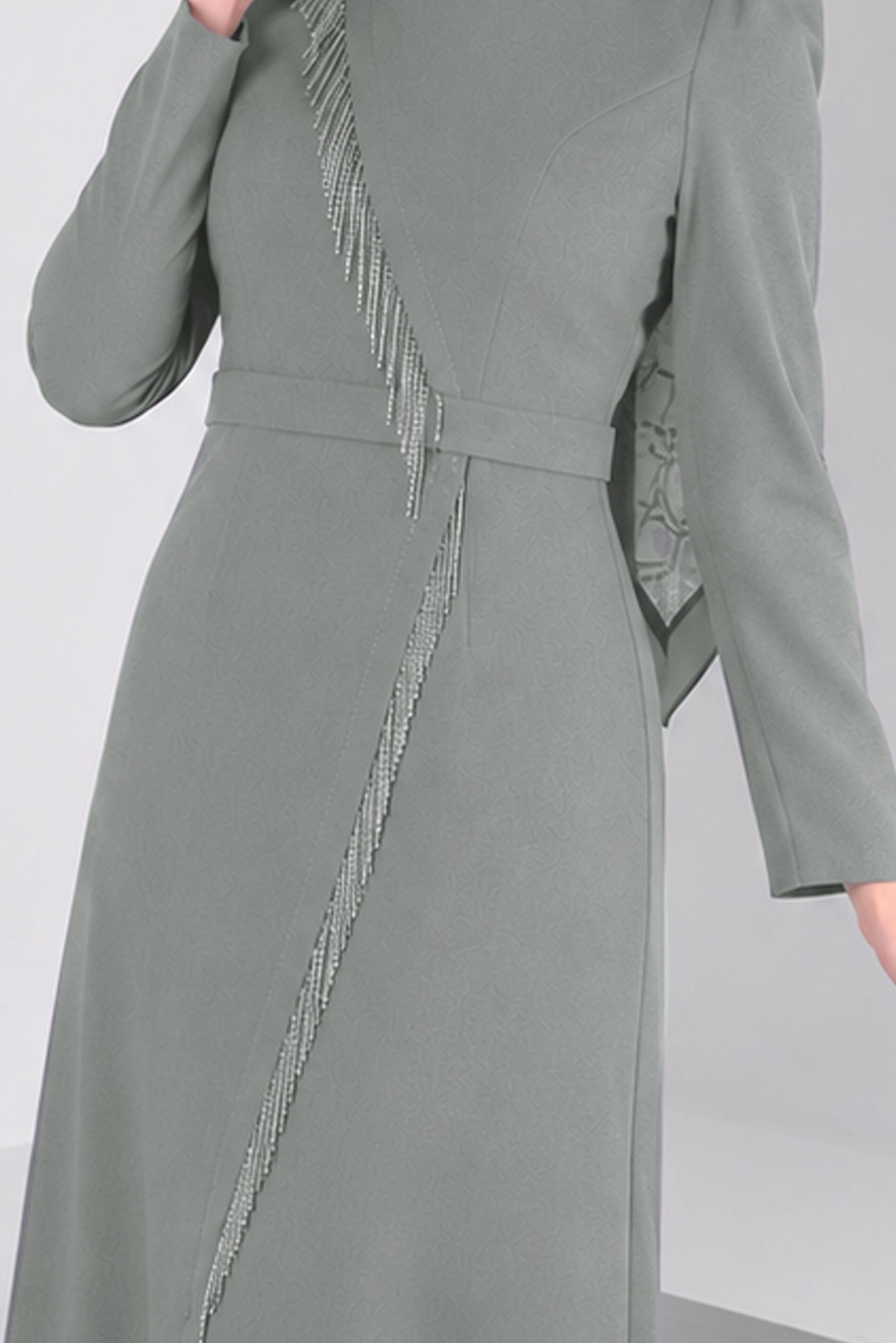 Vêtements hijab GRIS ROBE EN CRÊPE À VOLANTS 43588
