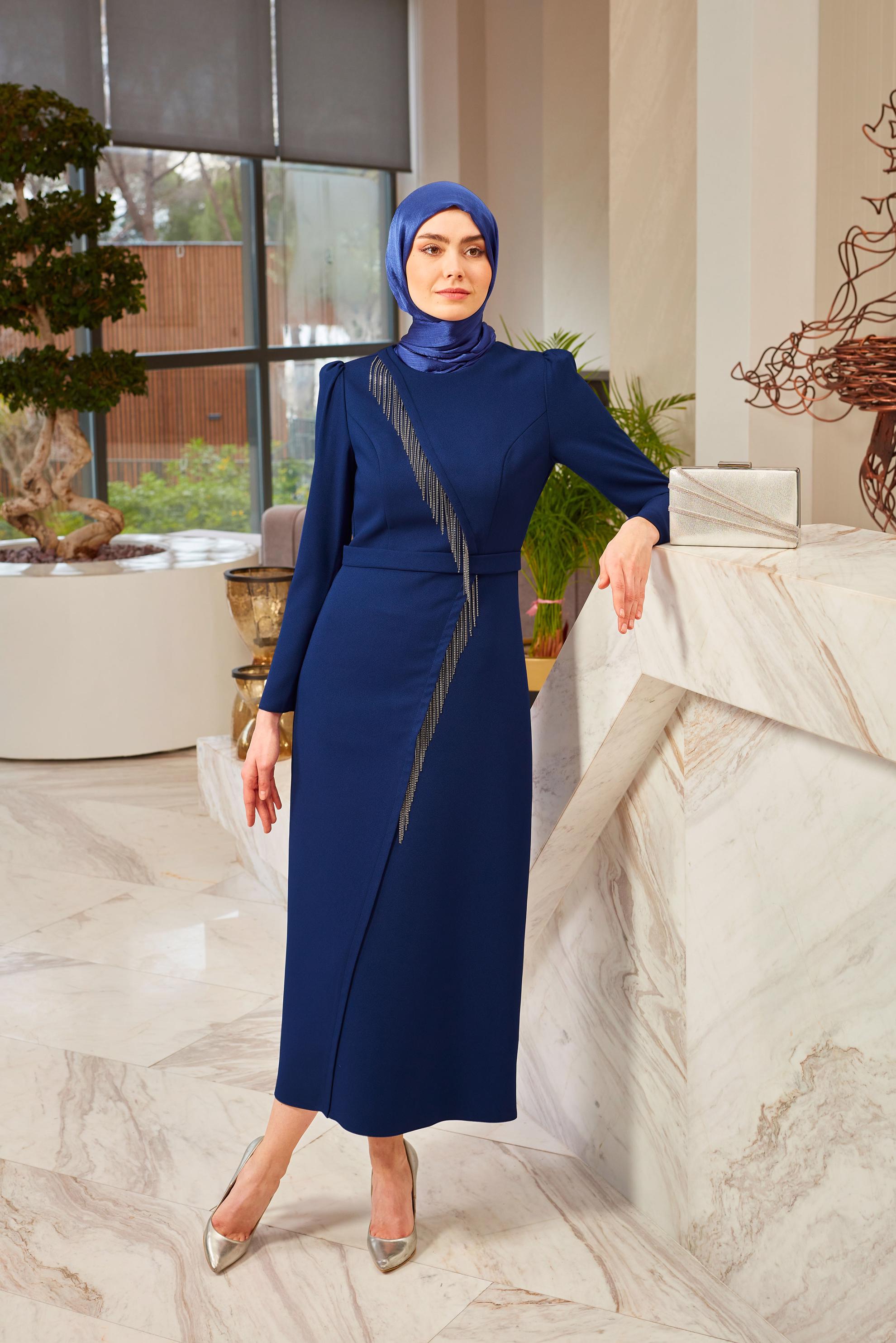 FRILL DETAIL CREPE DRESS 435888 | ALVİNA