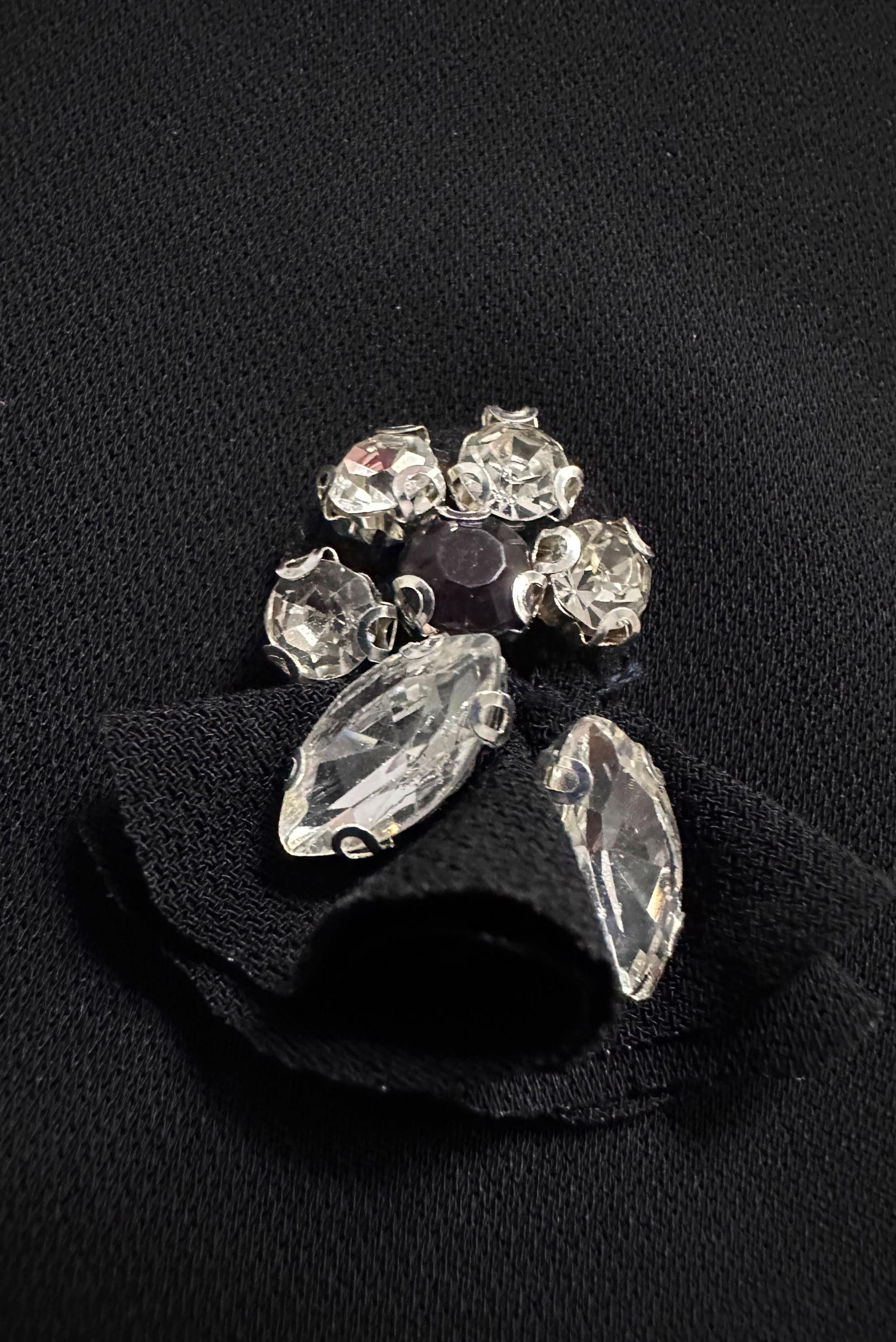 Tesettür giyim SİYAH TAŞ İŞLEMELİ BALON KOL ELBİSE 43590