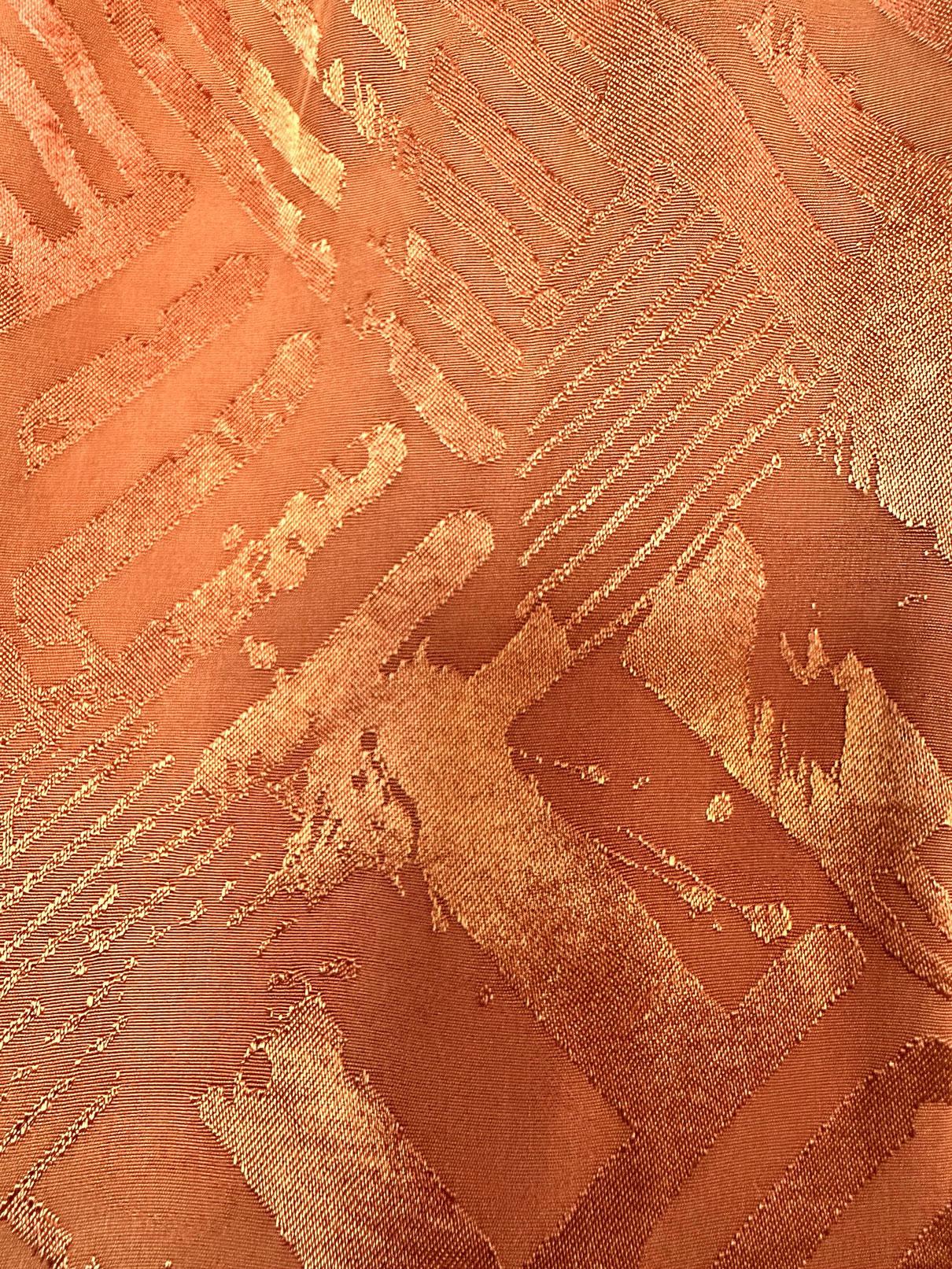 Tesettür giyim TURUNCU KEMERLİ JAKAR SATEN ELBİSE 43615