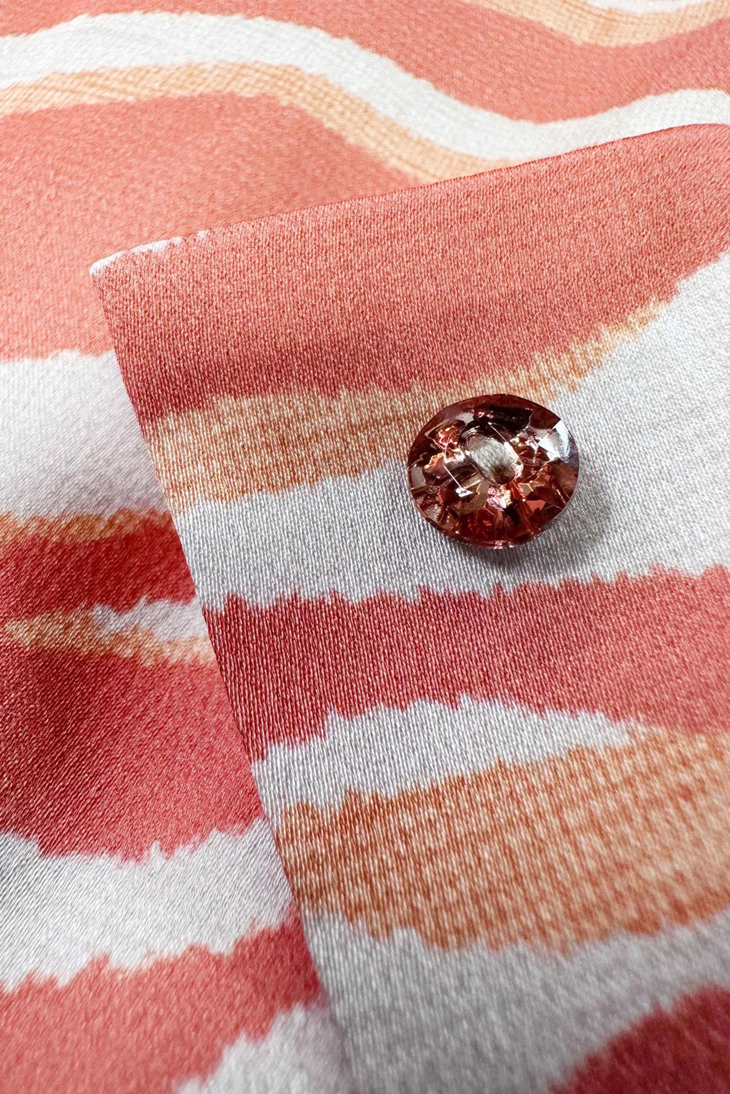 Tesettür giyim TURUNCU ZEBRA DESENLİ KEMERLİ SATEN ELBİSE 43656