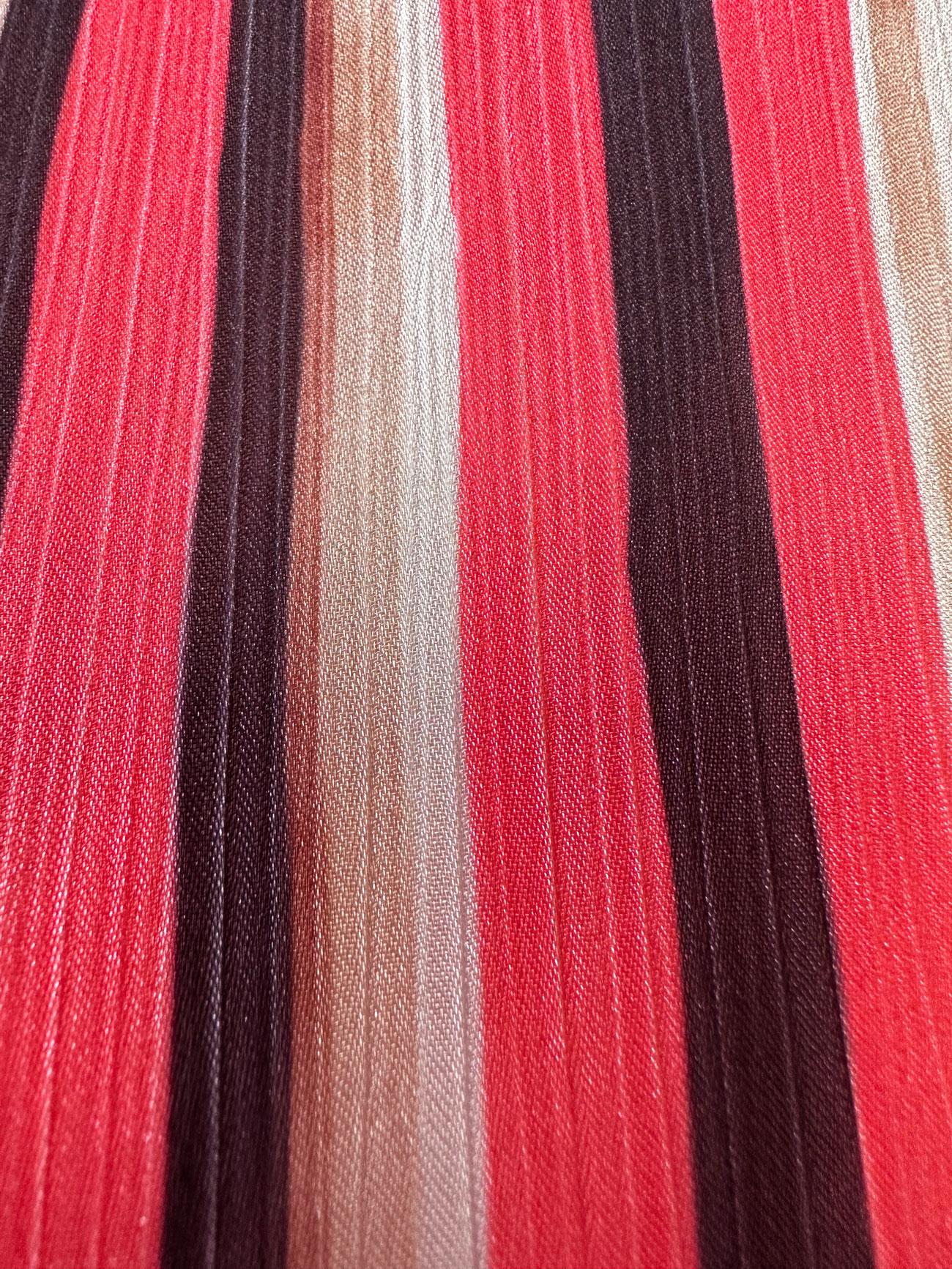 Tesettür giyim MERCAN ÇİZGİLİ MANŞETLERİ LASTİKLİ ELBİSE 43687