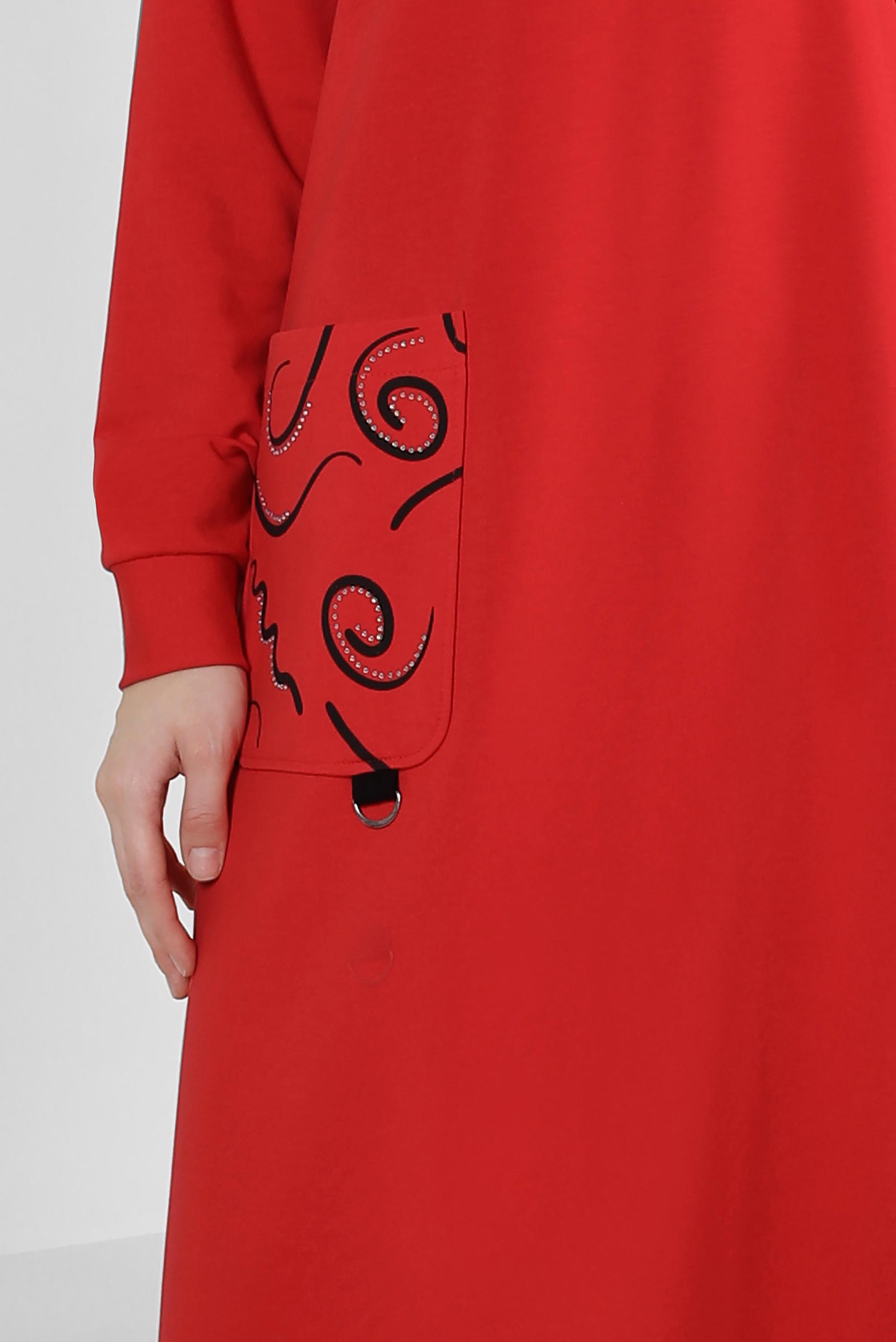 Vêtements hijab ROUGE ROBE SURVÊTEMENT À MOTIFS AVEC DÉTAIL GEM 43724