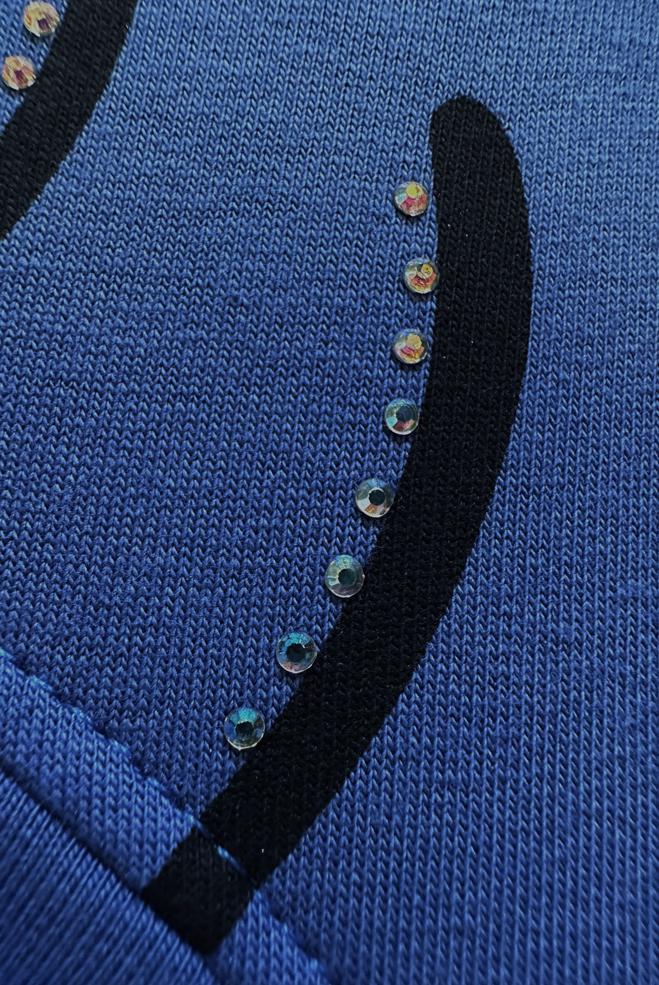 Hijab-Kleidung BLAU GEMUSTERTES TRAININGSANZUG KLEID 43724 - ALVİNA