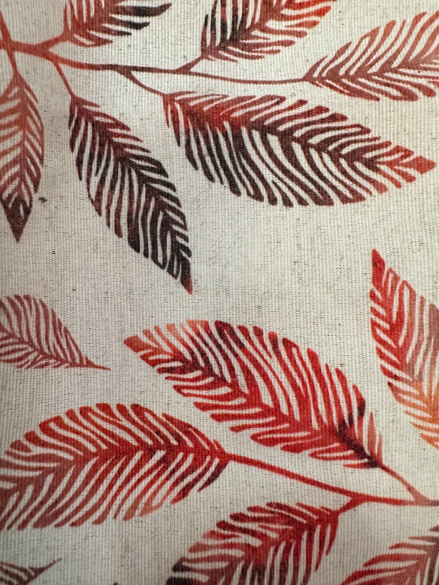 Tesettür giyim TURUNCU YAPRAK DESENLİ DÜĞMELİ KEMERLİ ELBİSE 43750