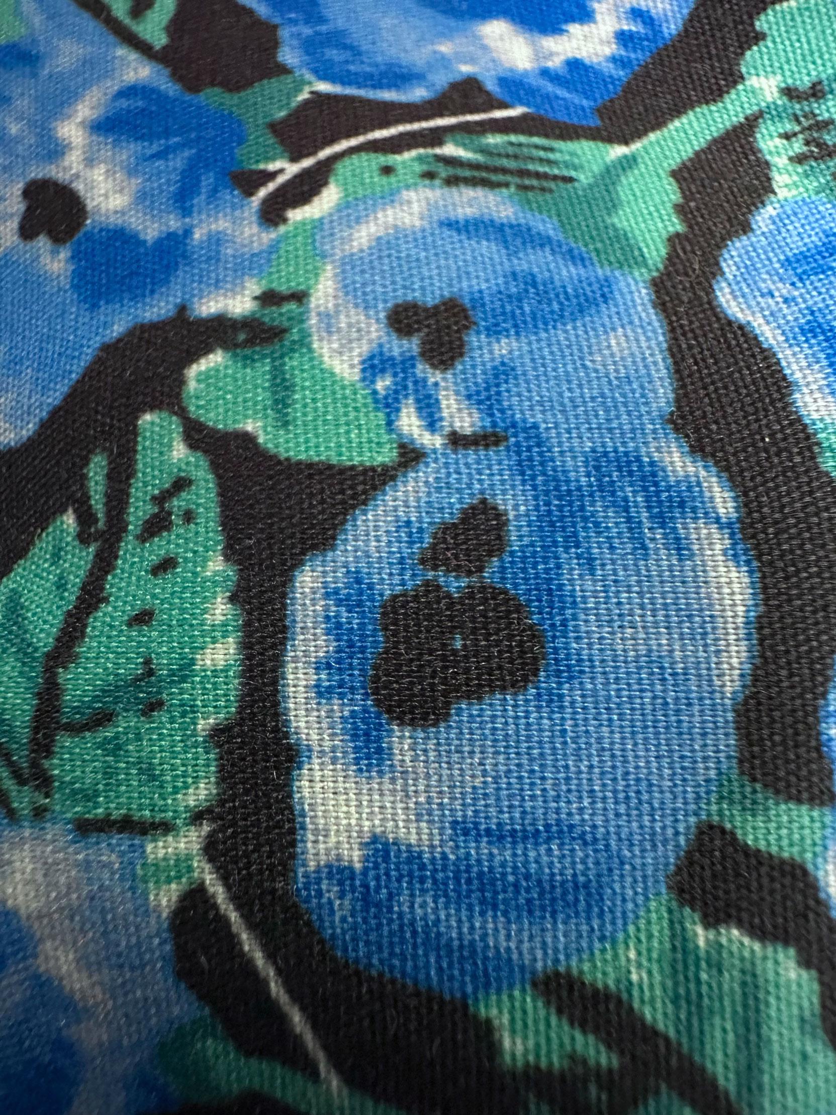 Tesettür giyim MAVİ ÇİÇEK DESENLİ DÜĞMELİ ELBİSE 43752