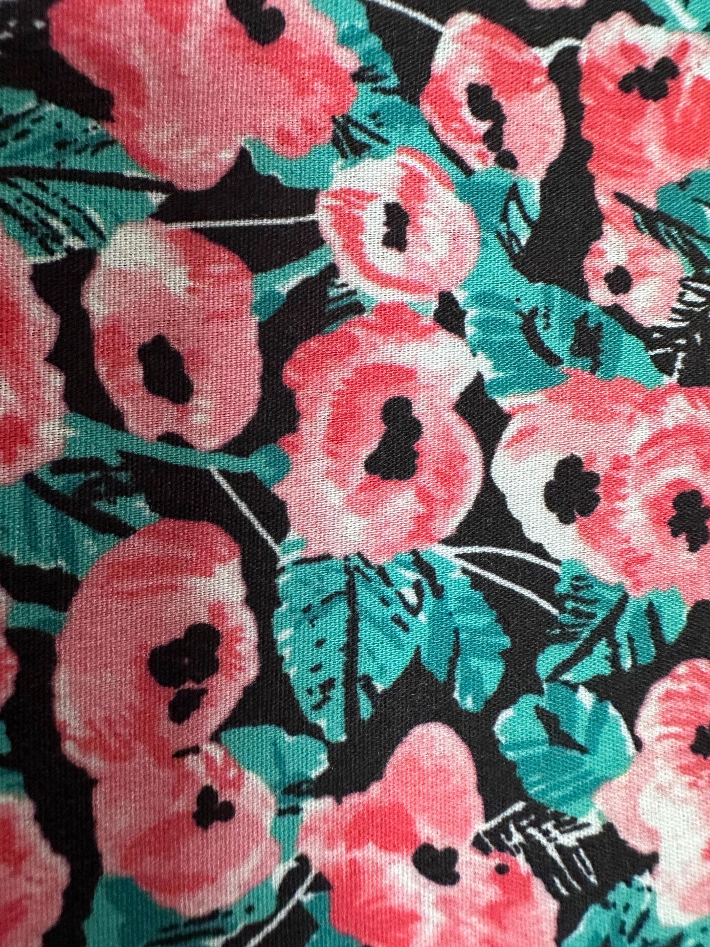 Tesettür giyim MERCAN ÇİÇEK DESENLİ DÜĞMELİ ELBİSE 43752