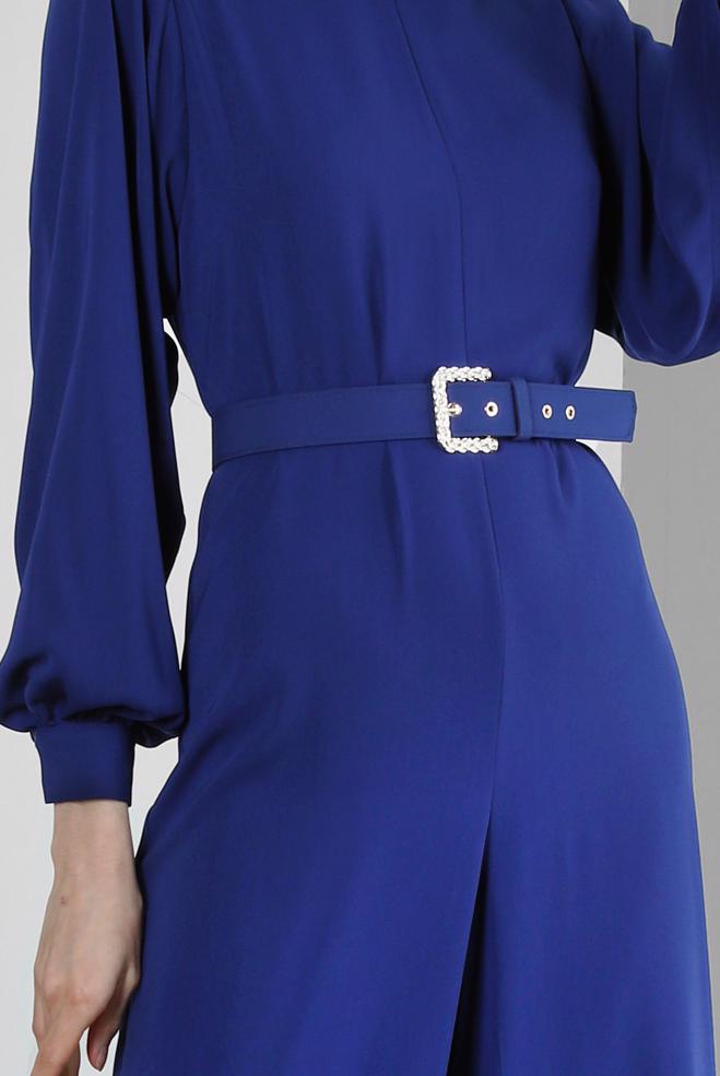 Tesettür giyim LACİVERT GENİŞ PAÇA KEMERLİ TULUM 43767 - ALVİNA