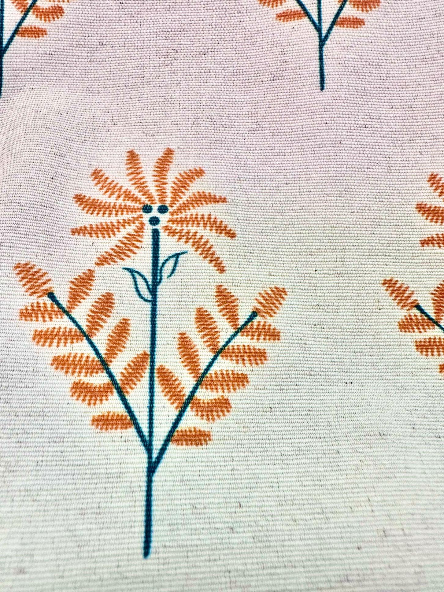 Tesettür giyim TURUNCU ÇİÇEK DESENLİ KEMERLİ ELBİSE 43768