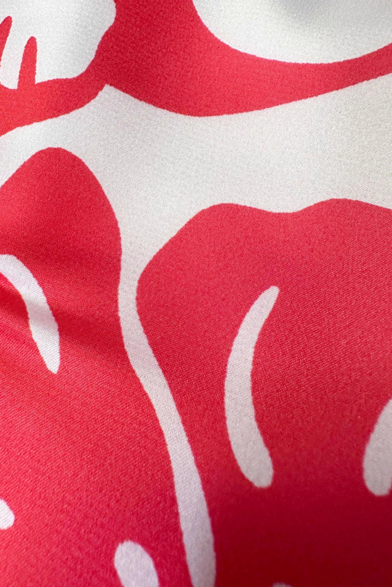 Tesettür giyim MERCAN ÇİÇEK DESENLİ YAKASI BAĞLAMALI SATEN ELBİSE 43769