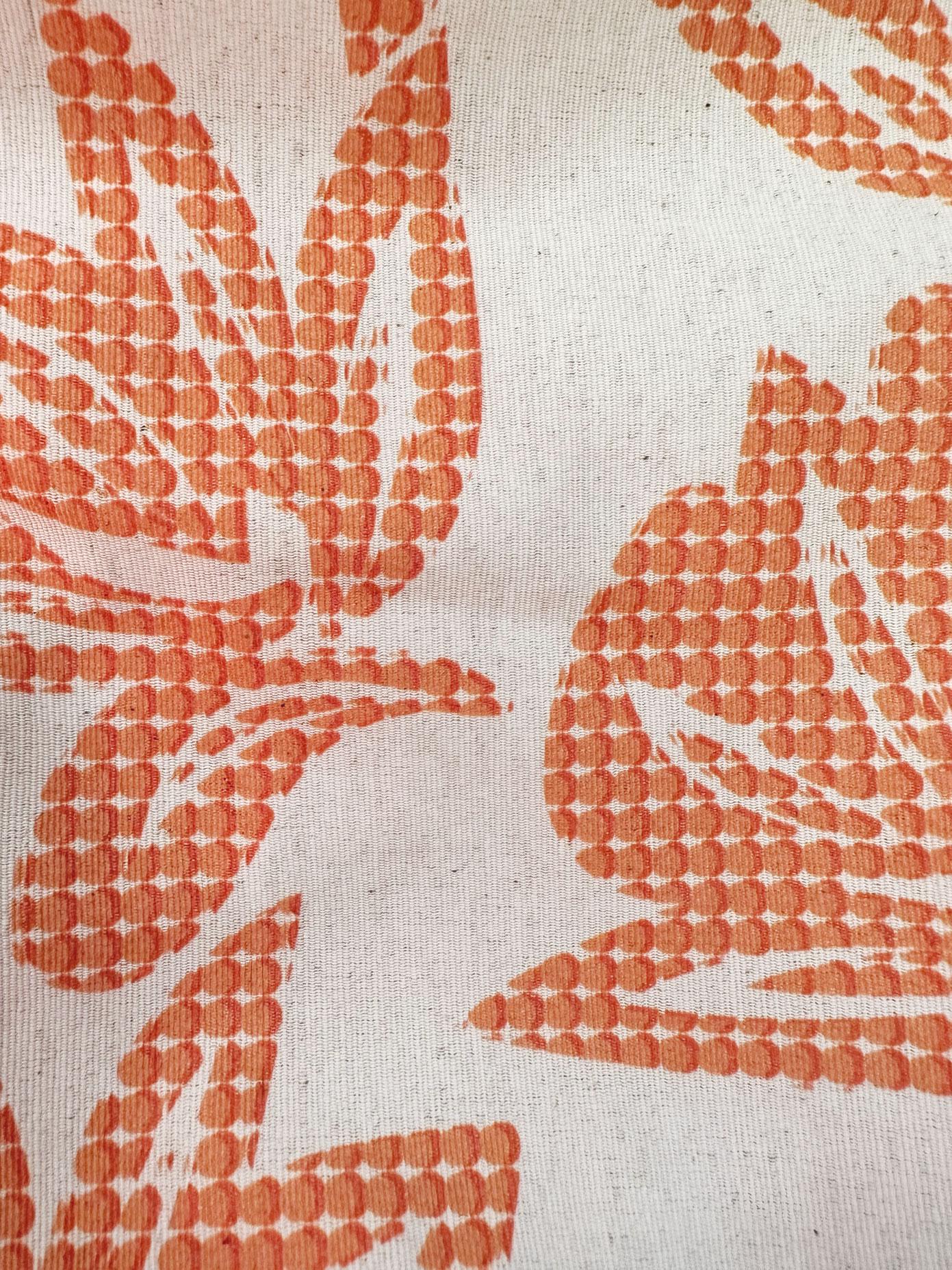 Tesettür giyim TURUNCU ÇİÇEK DESENLİ BELİ LASTİKLİ KEMERLİ ELBİSE 43822